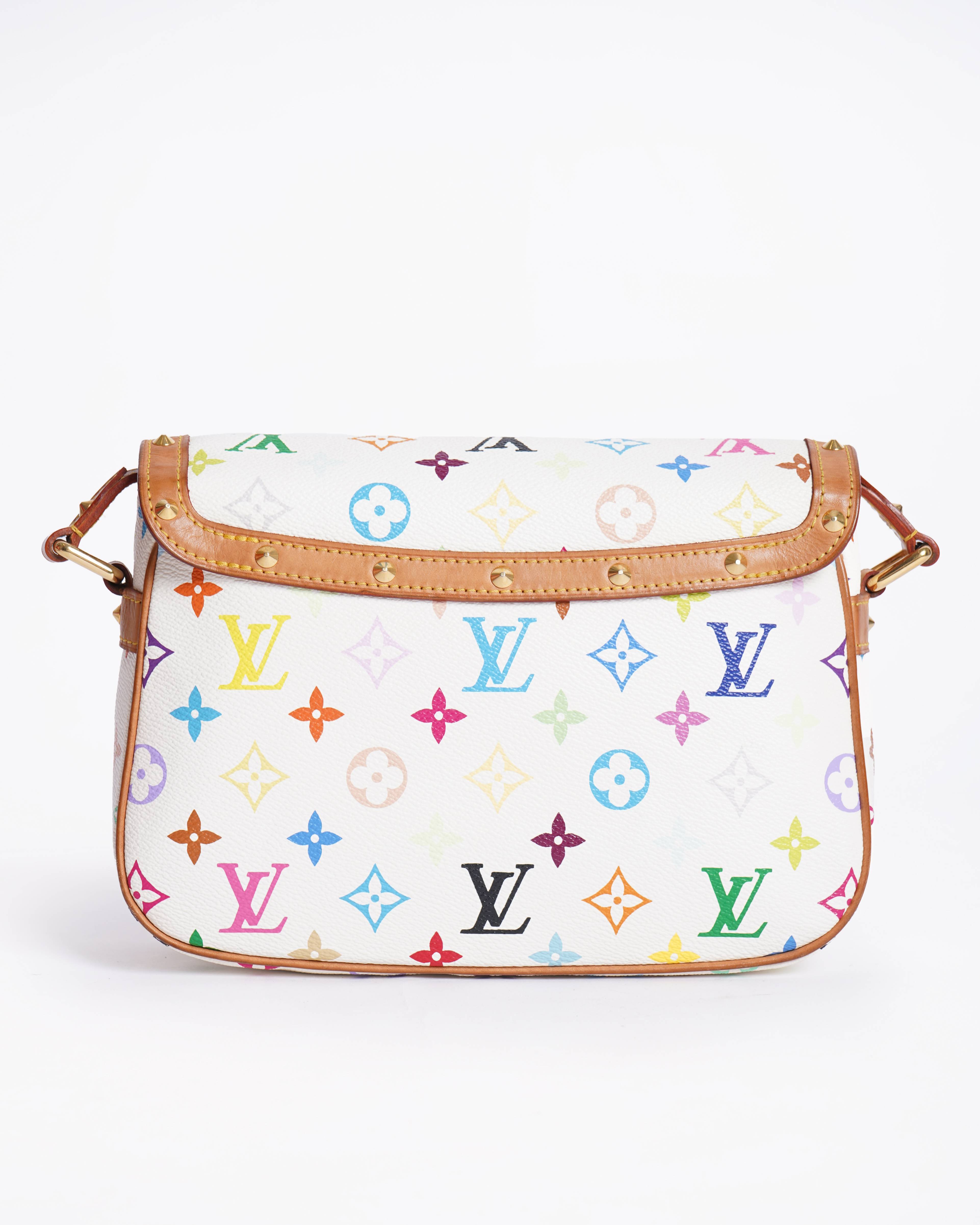 Louis Vuitton Sologne Shoulder Bag In White With Multicolour Monogram