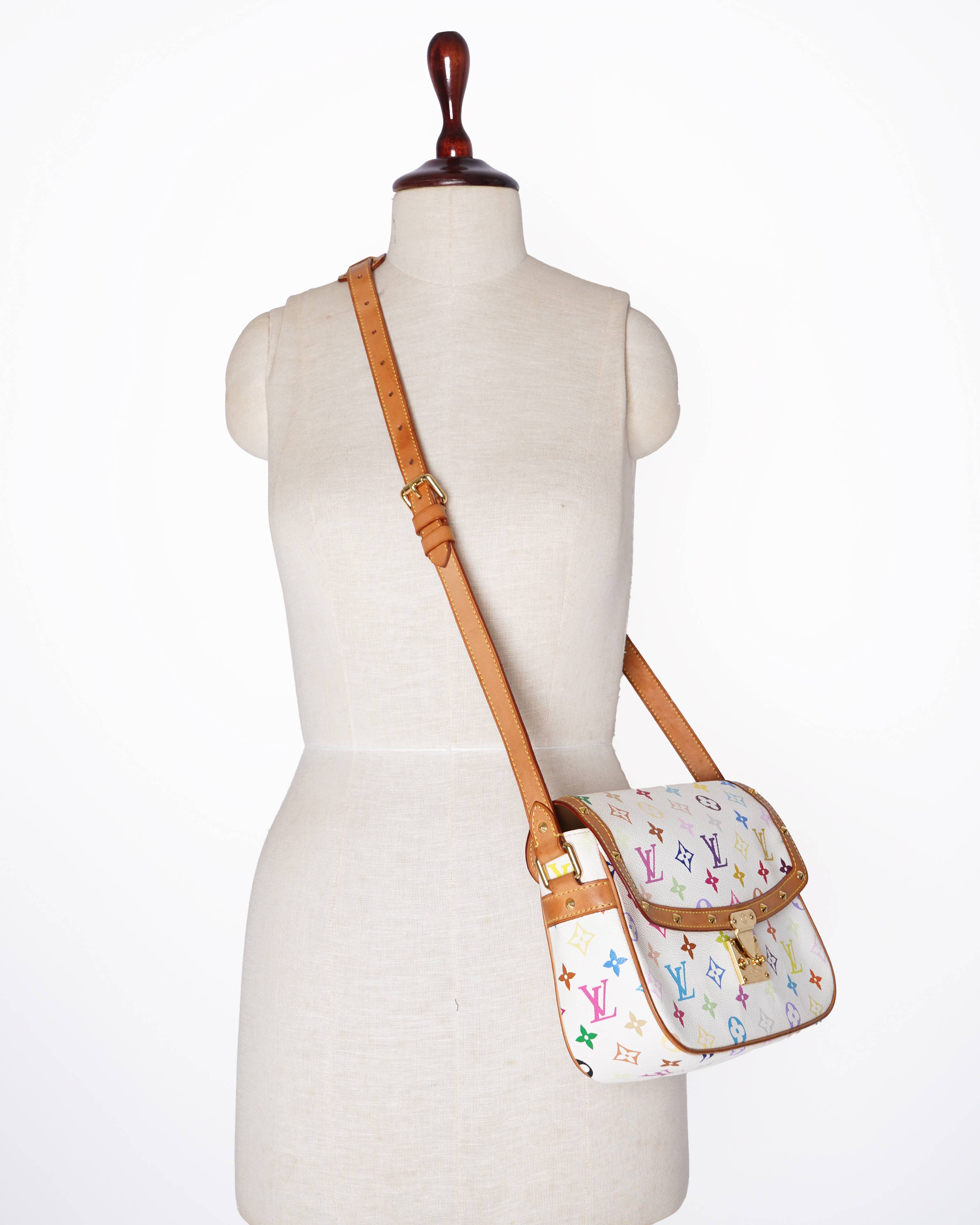 Louis Vuitton Sologne Shoulder Bag In White With Multicolour Monogram