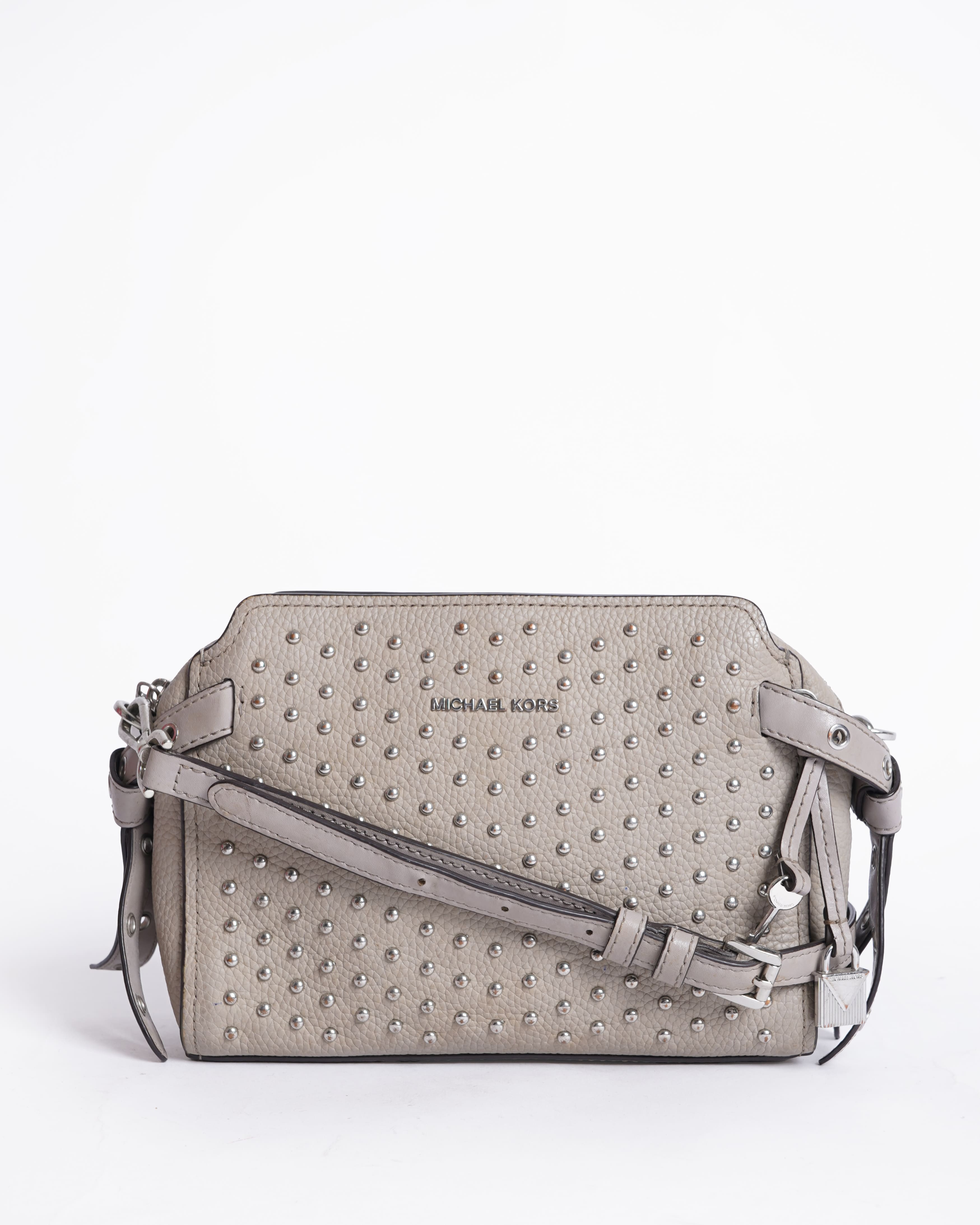 Michael Kors Crossbody In Grey With Stud Detailing