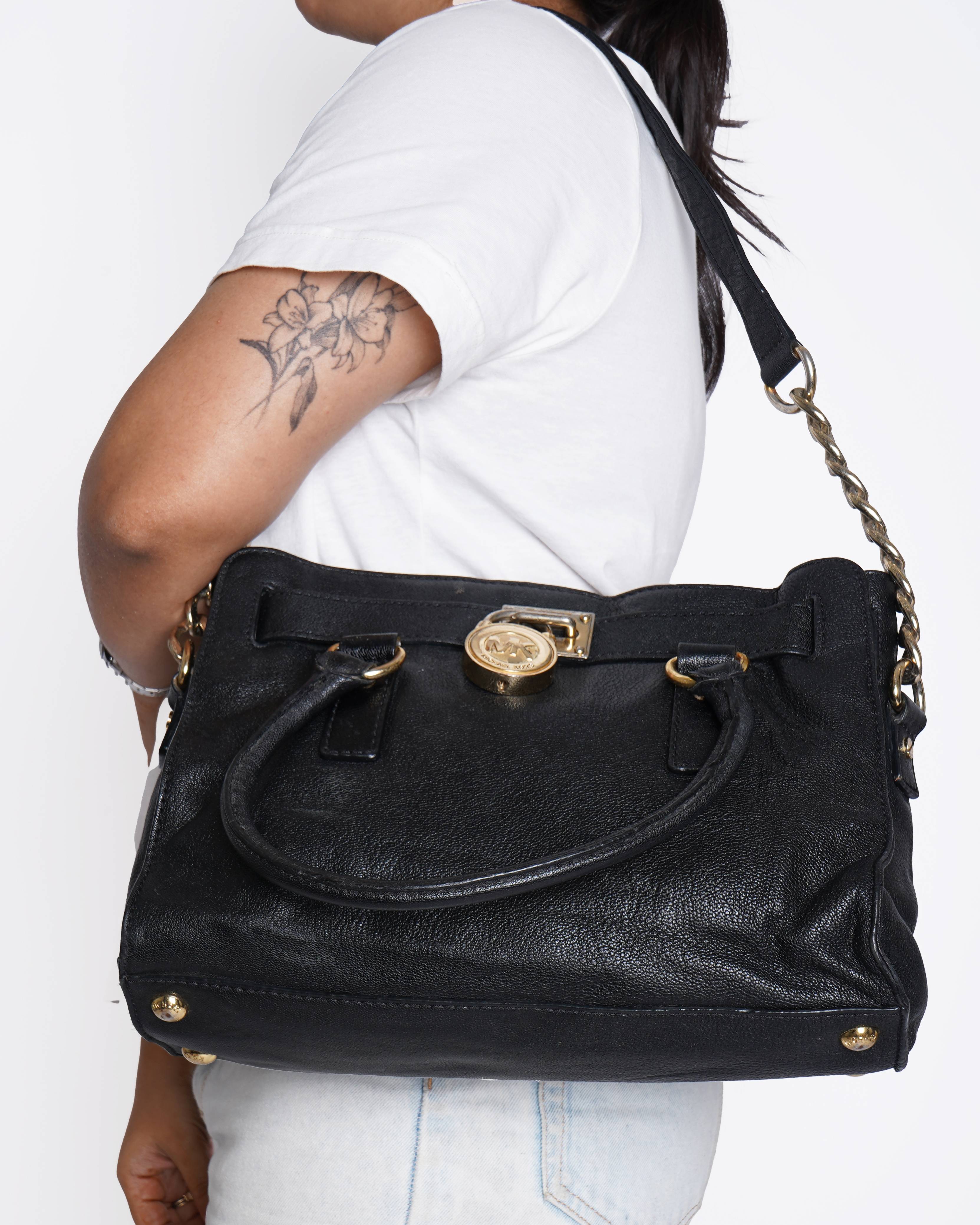 Michael Kors 
Black Pebbled Leather Hamilton East West Tote