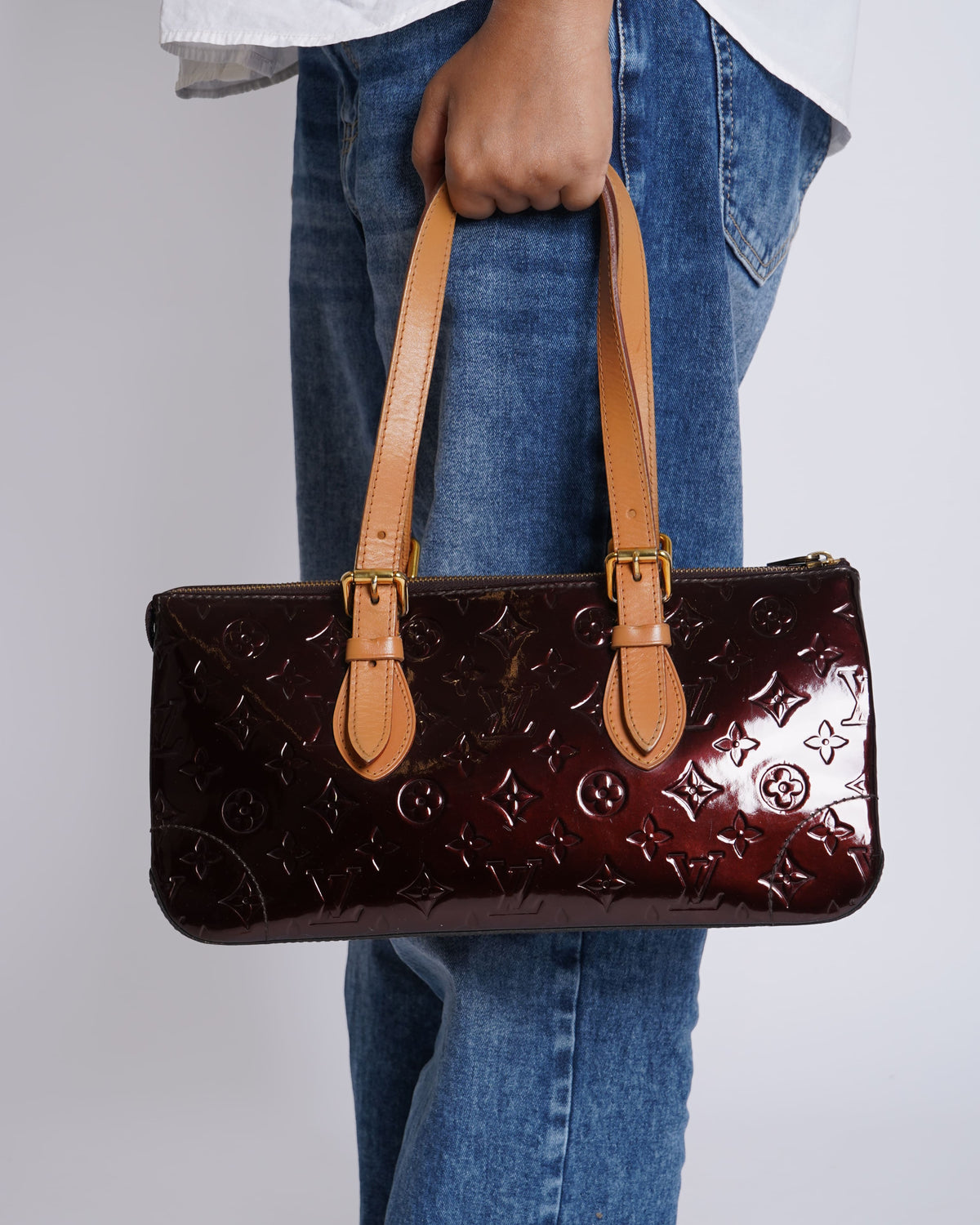 Louis Vuitton Ebene Copper Colour Amarante Monogram Vernis Shoulder Bag
