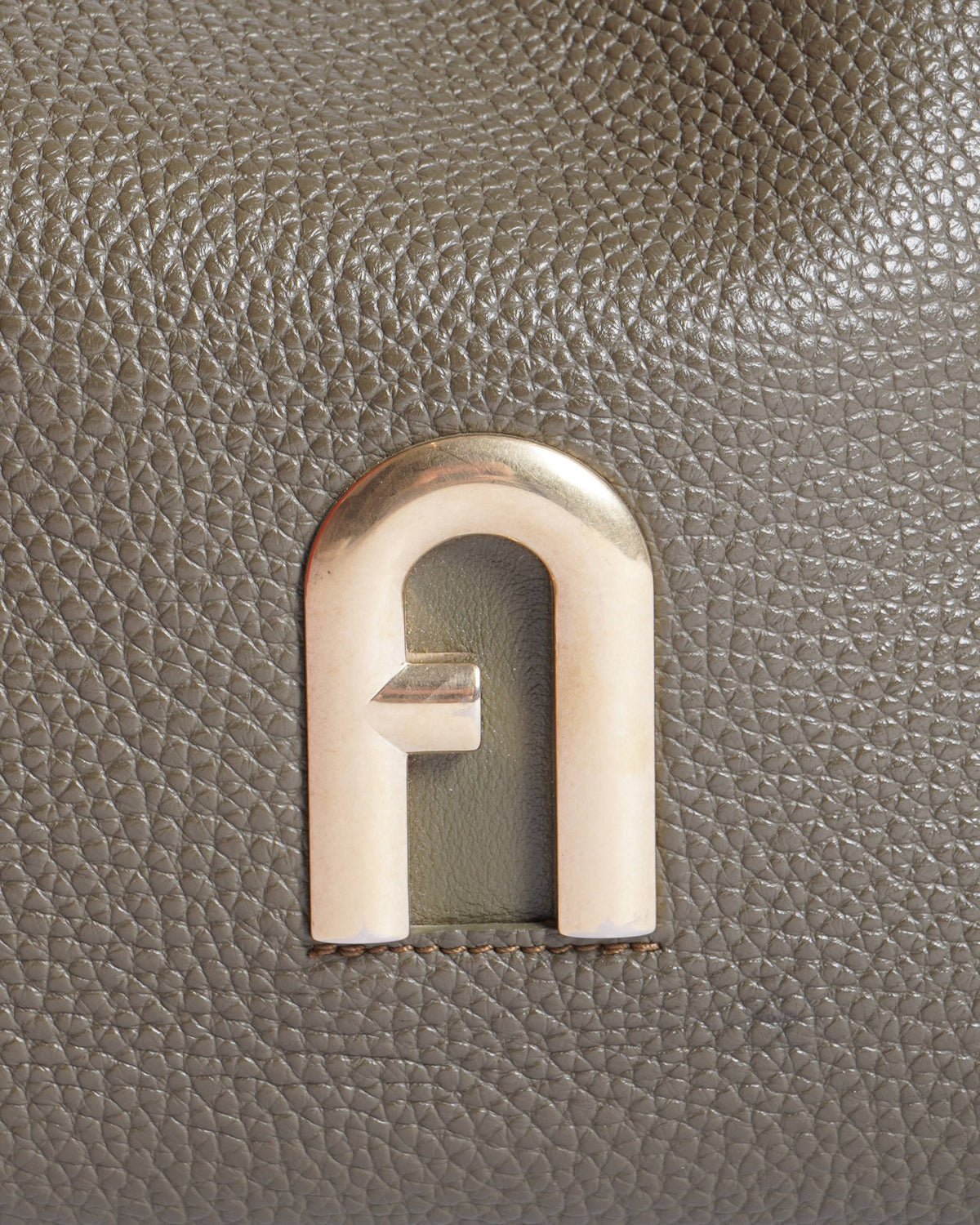 Furla 
L Taupe Metal Hobo Bag