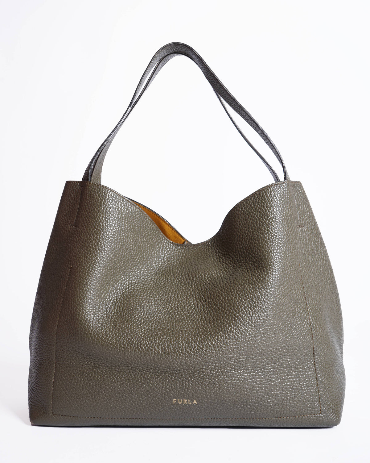 Furla 
L Taupe Metal Hobo Bag