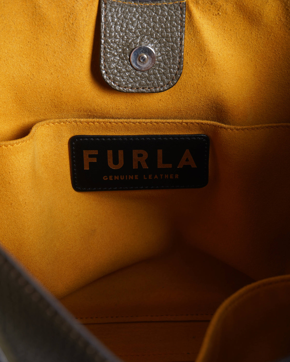 Furla 
L Taupe Metal Hobo Bag