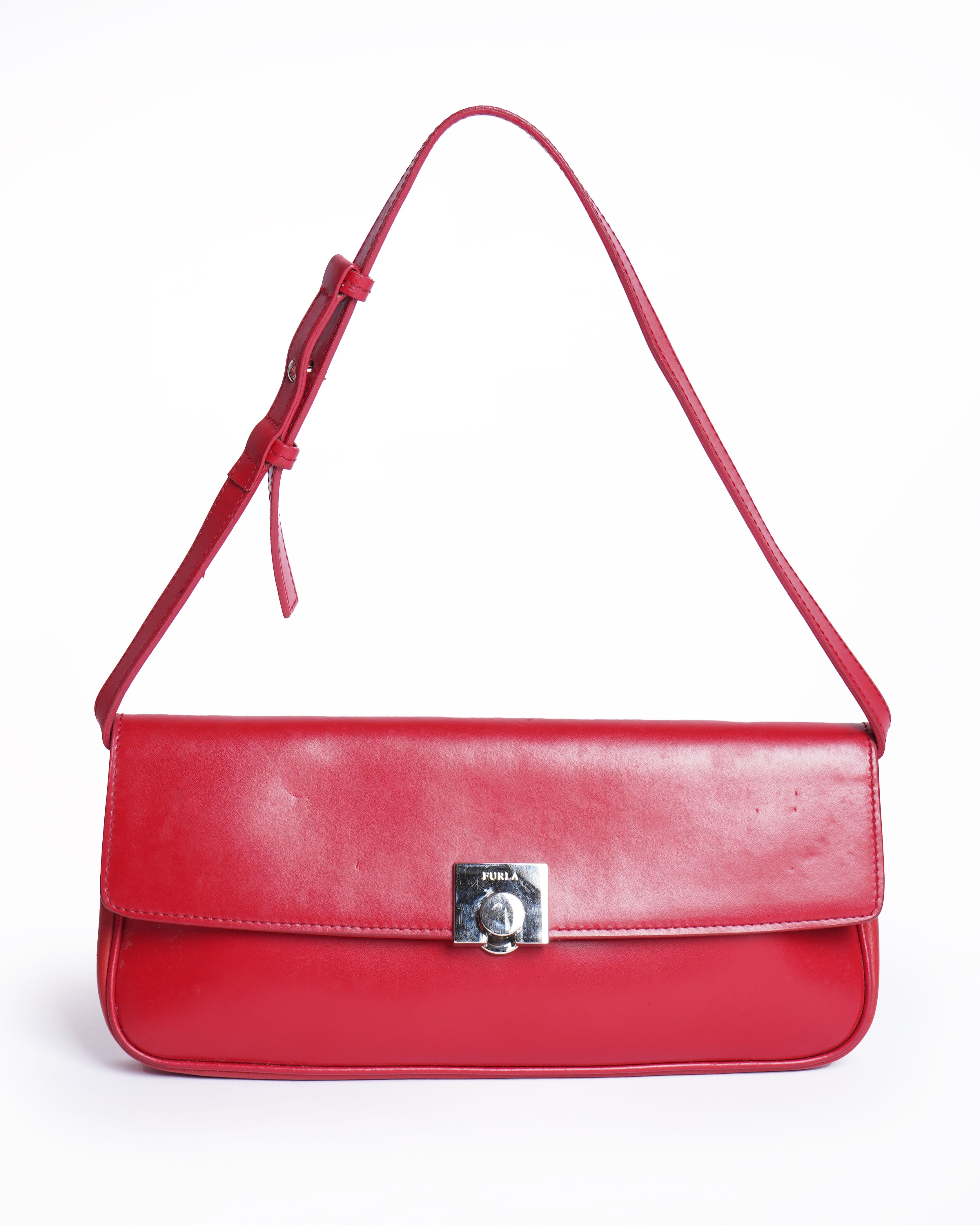 Furla Oxblood Red Rectangular Shoulder Bag