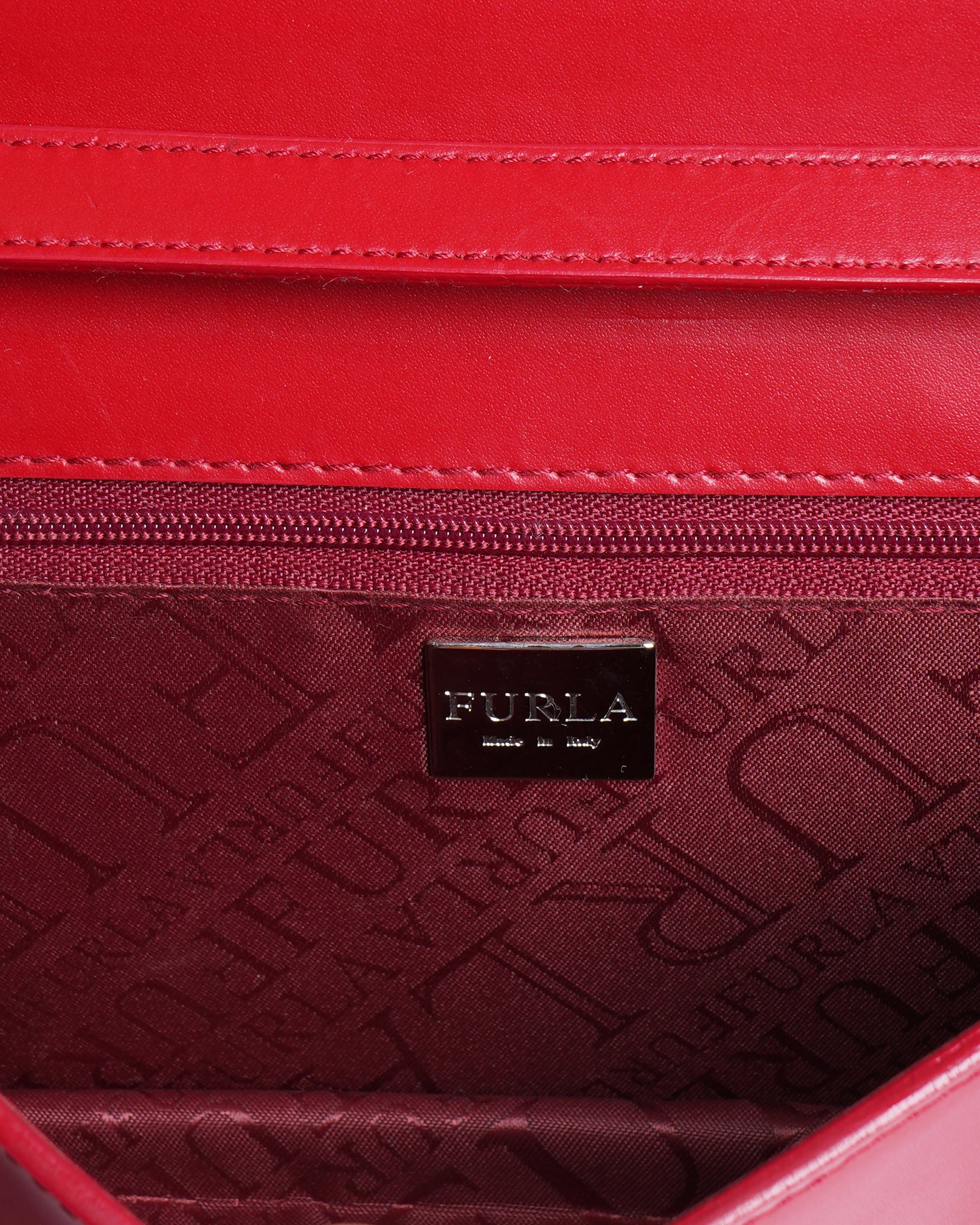 Furla Oxblood Red Rectangular Shoulder Bag