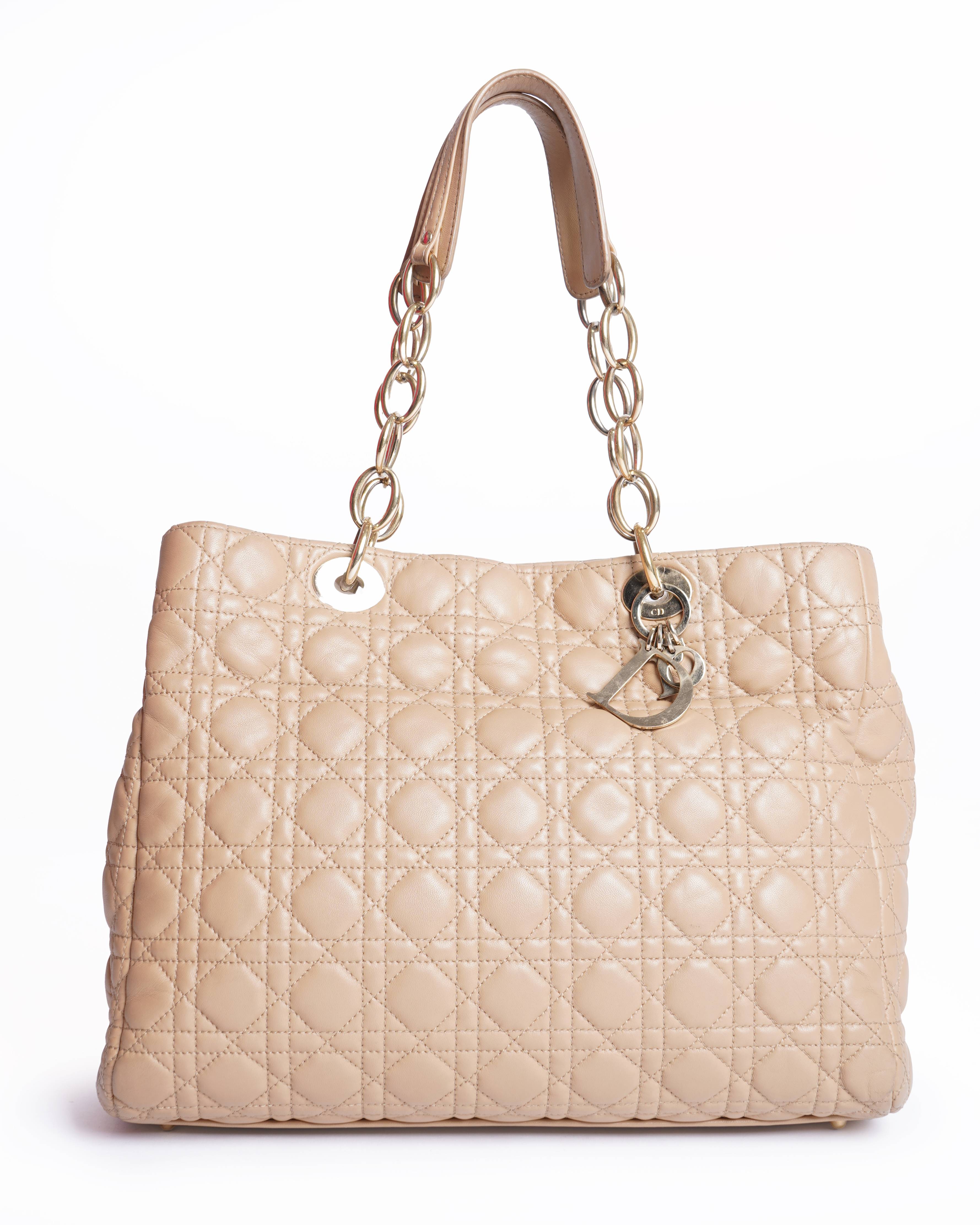 Christian dior large soft cannage shopper tote bag
