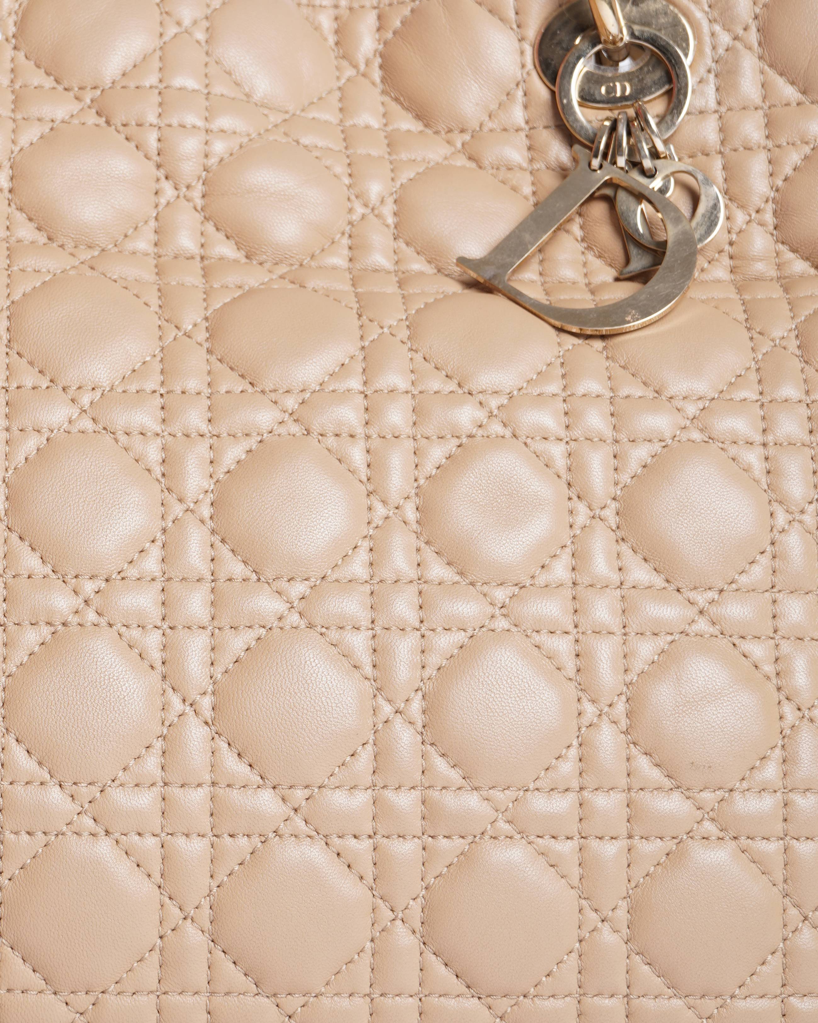 Christian dior large soft cannage shopper tote bag