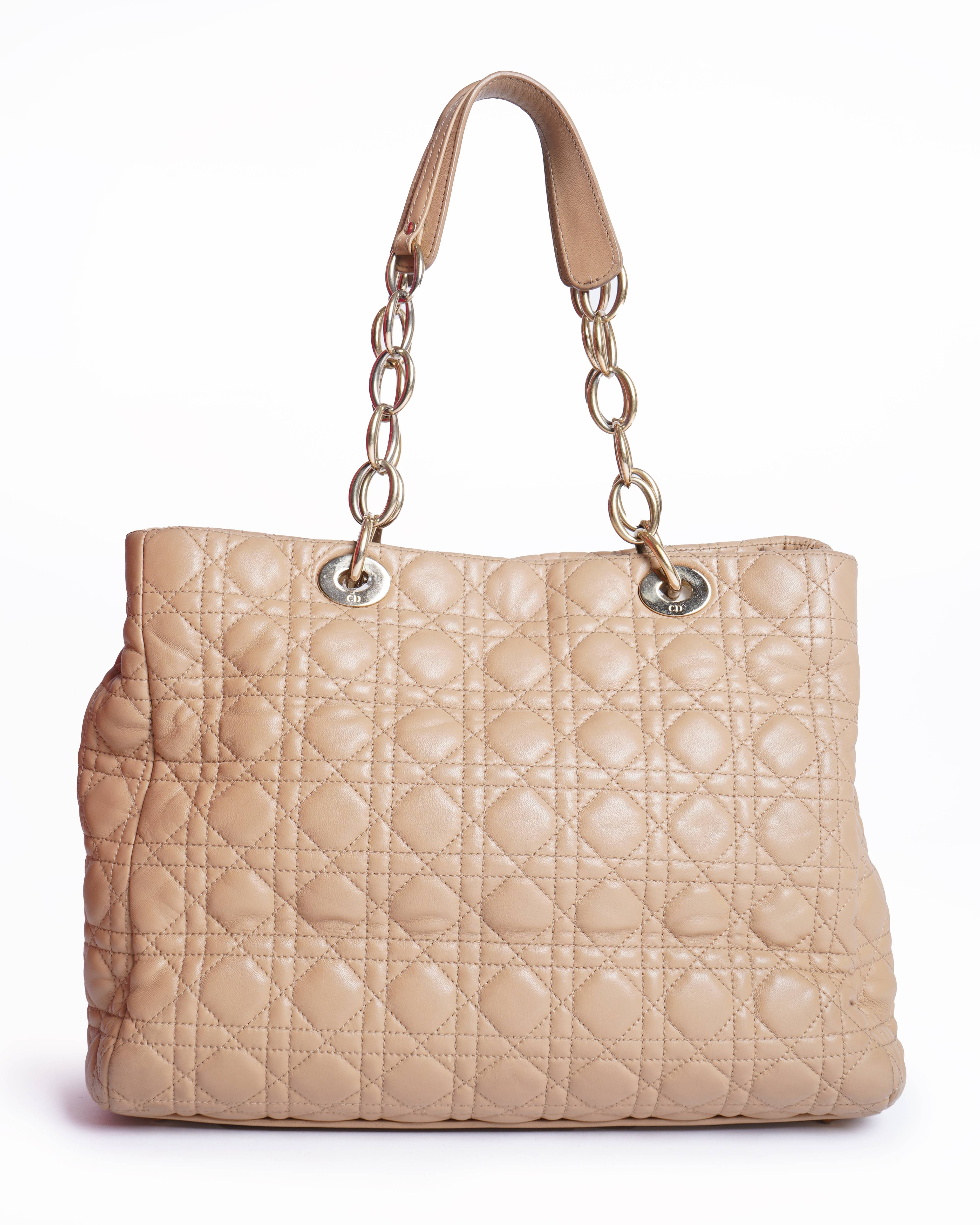 Christian dior large soft cannage shopper tote bag