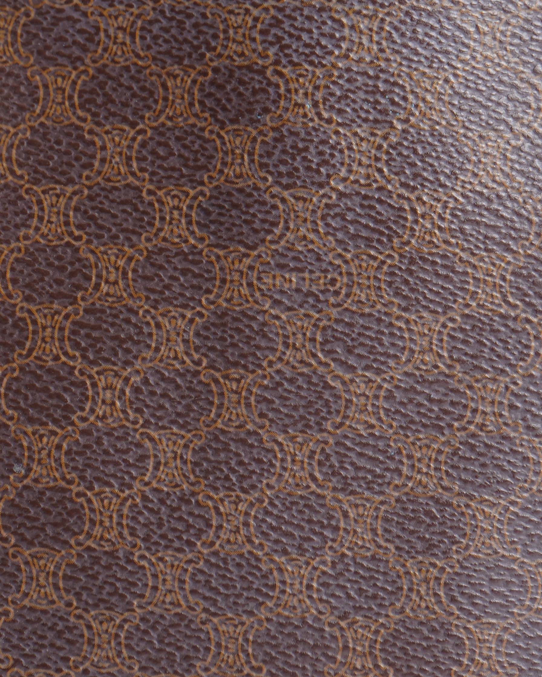 Celine Macadam Brazon pattern Leather Tote bag Brown