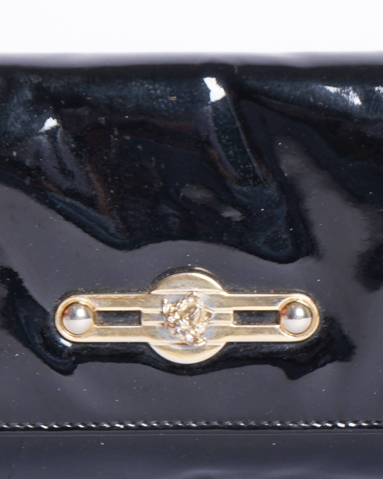 Versace bifold patent leather clutch