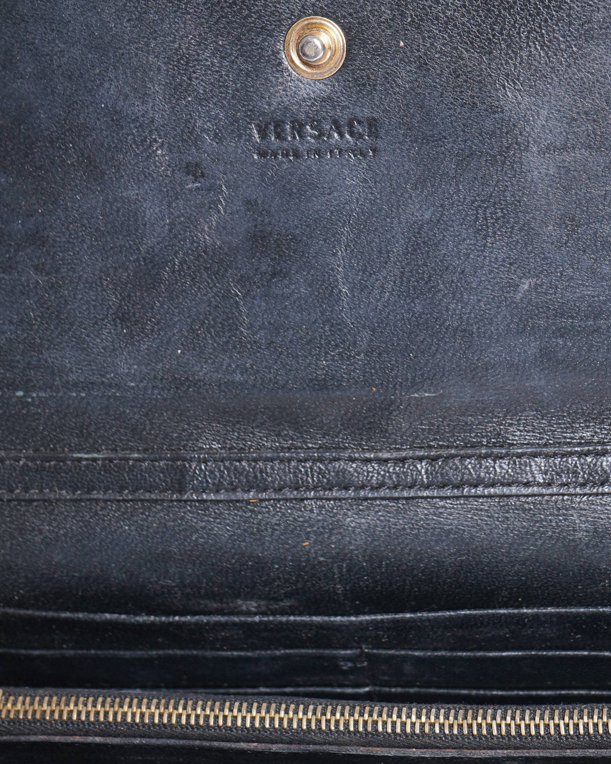 Versace bifold patent leather clutch