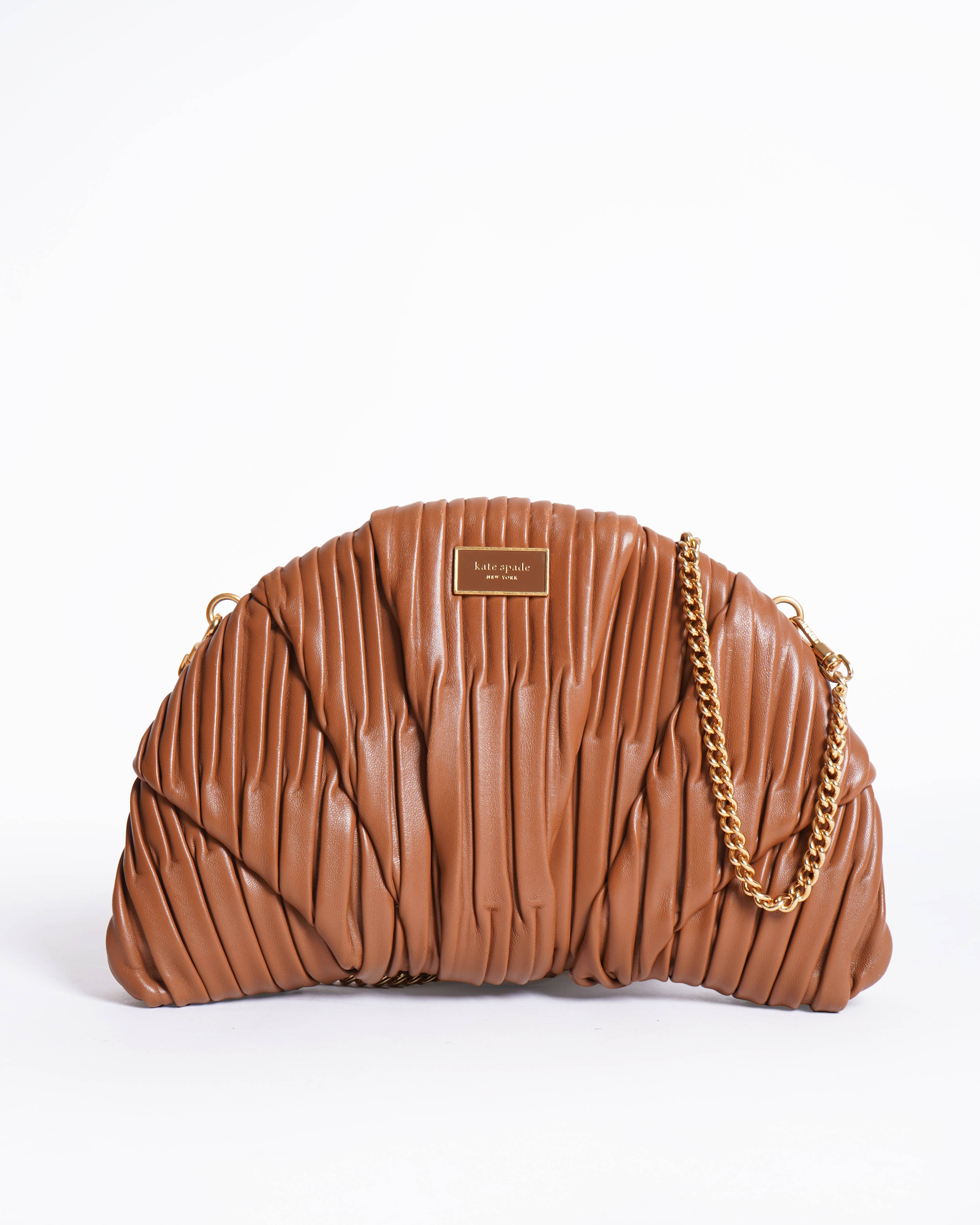 Kate spade patisserie pleated 3d croissant clutch
