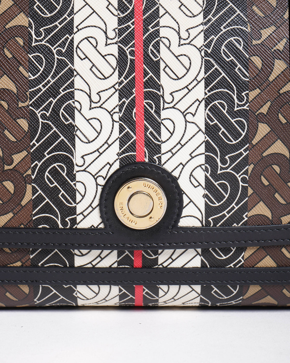 Burberry monogram stripe E-Canvas note crossbody bag