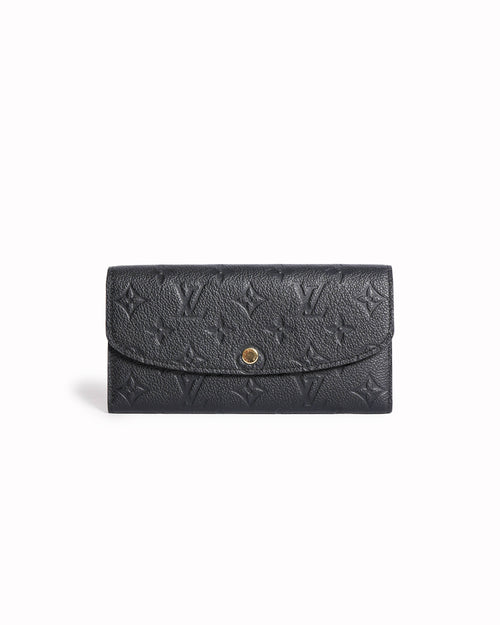 Louis Vuitton Black Monogram Empreinte Leather Emilie Wallet