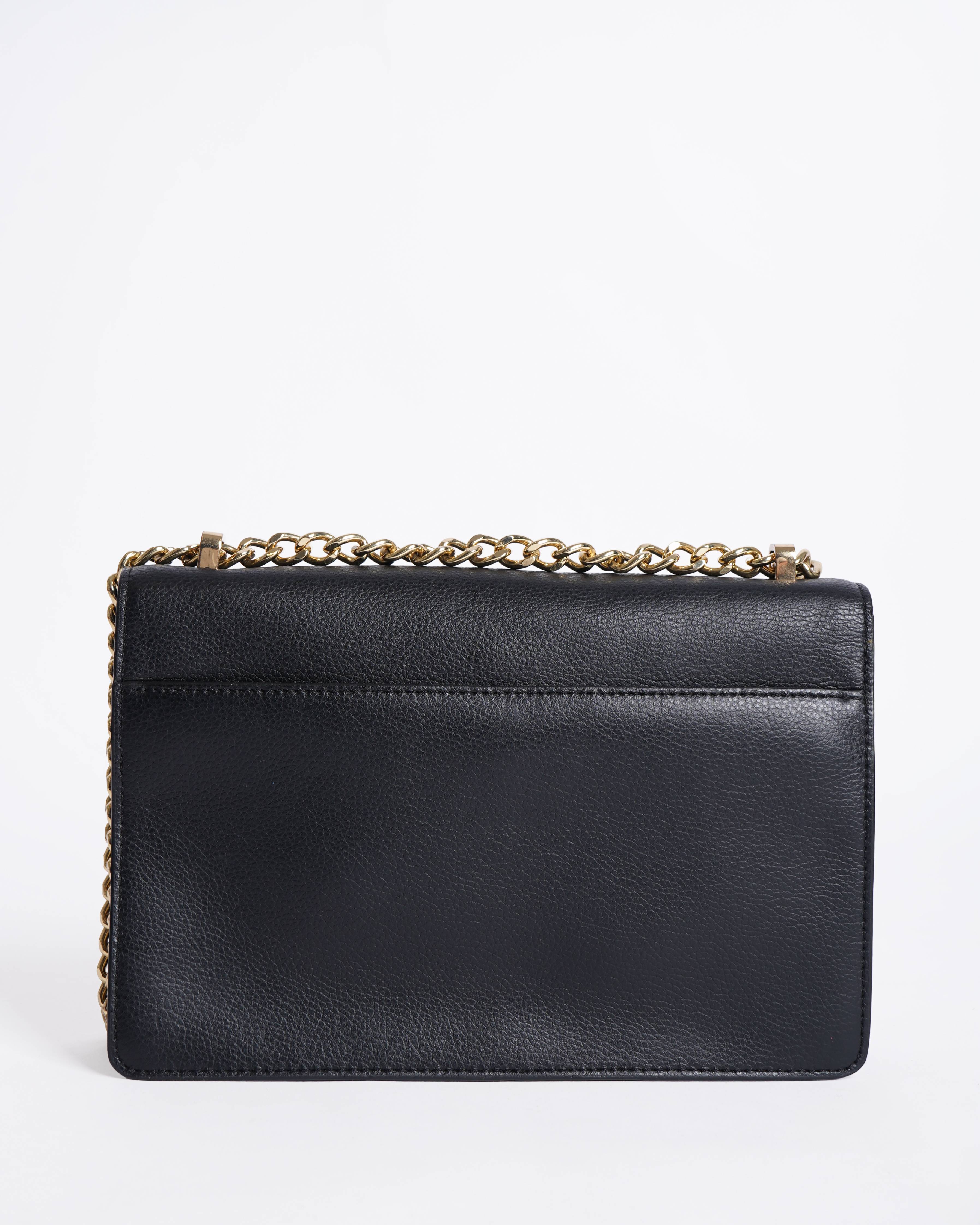 DKNY black structured crossbody bag