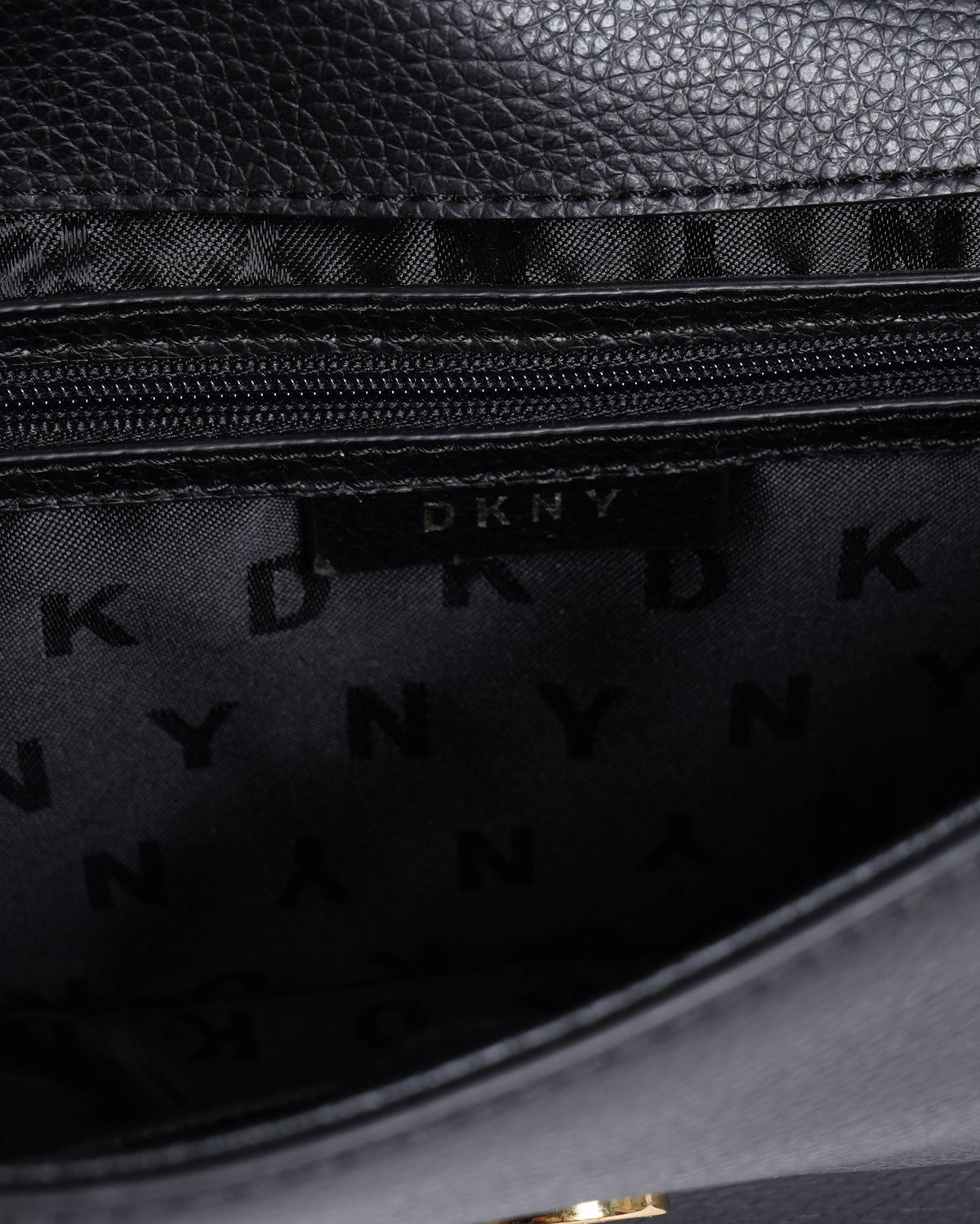 DKNY black structured crossbody bag