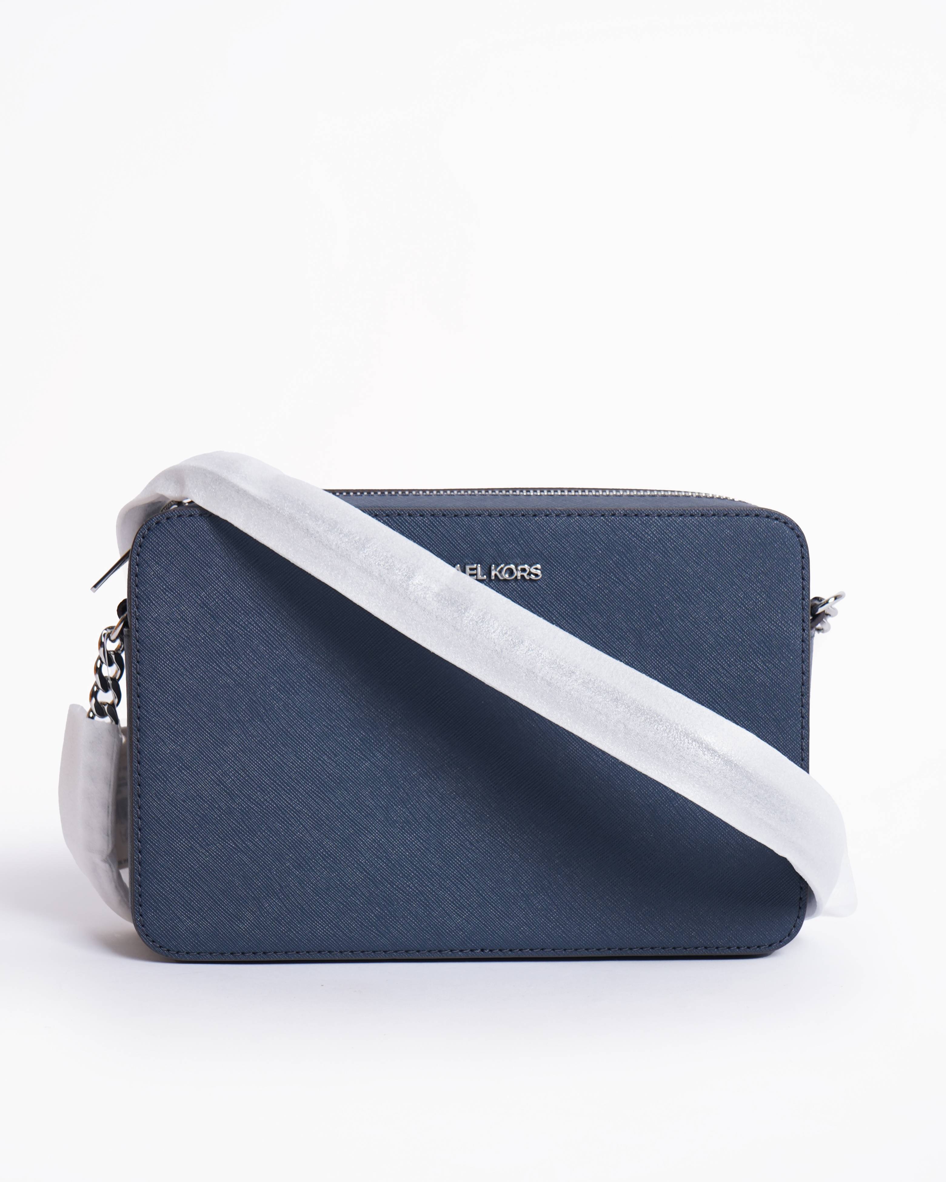 New Michael Kors Jet Set EW Crossbody Leather Navy Blue