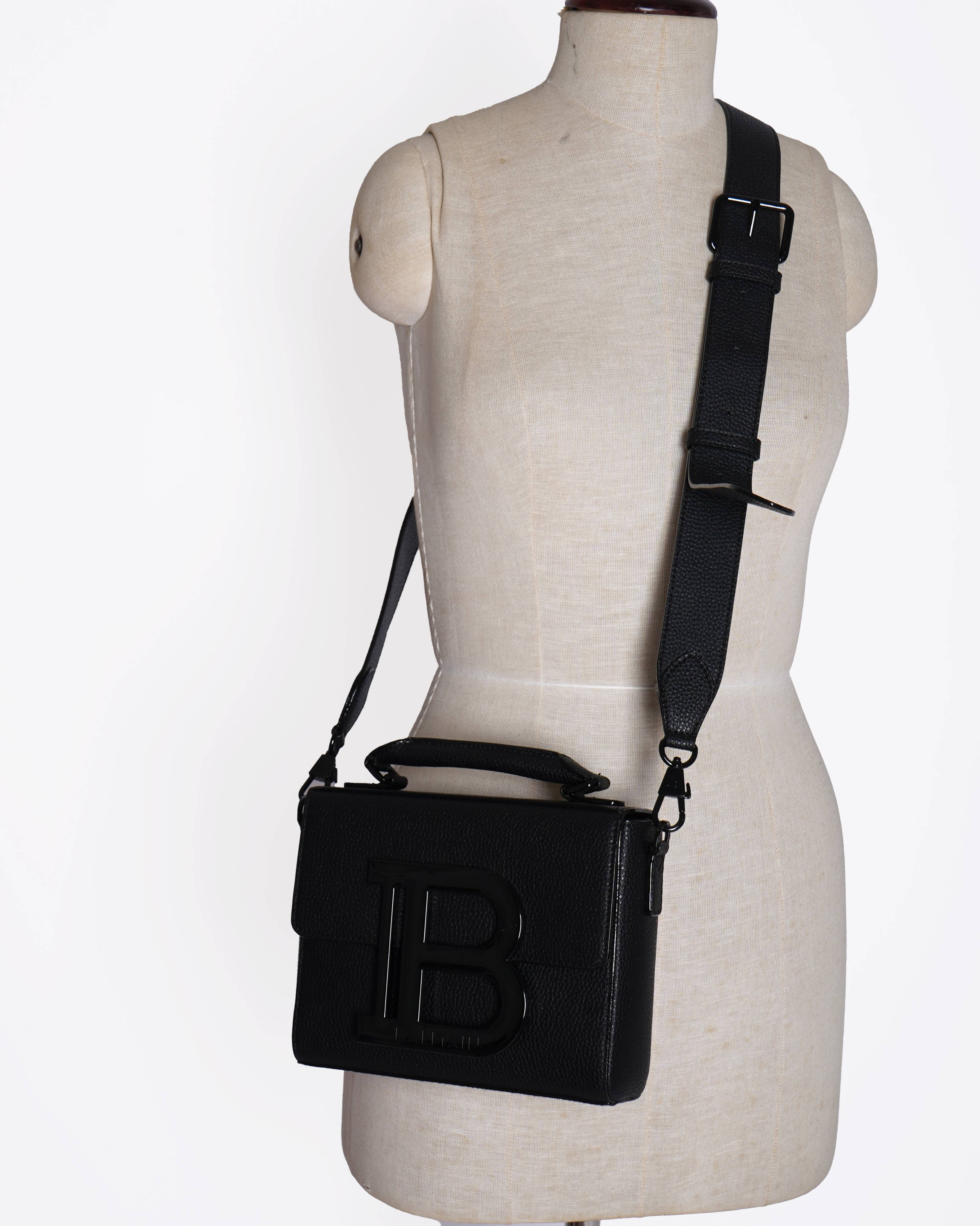 New Balmain B-Buzz mini leather crossbody bag