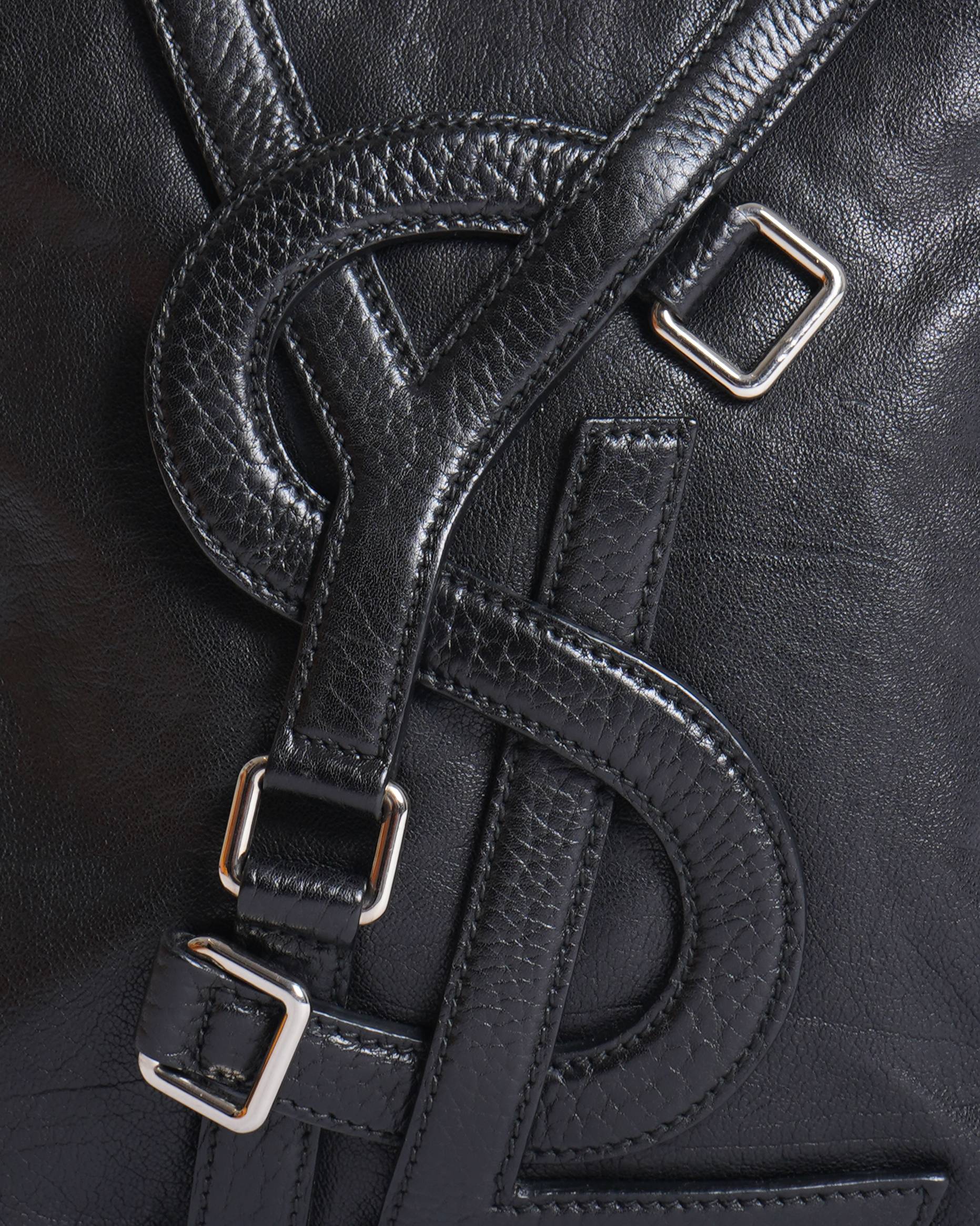 YVES SAINT LAURENT Limited rive gauch Vavin Messenger Bag Leather Black