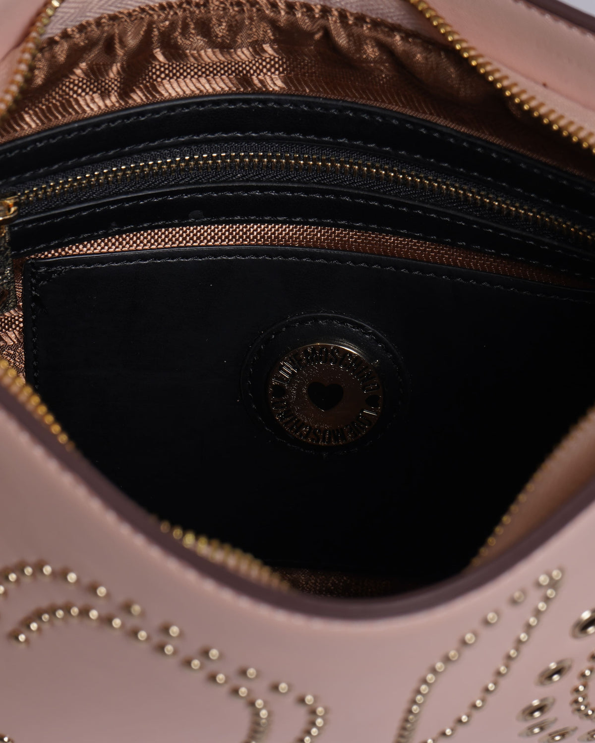 Love Moschino Women's Studded Logo CrossBody Bag in pink