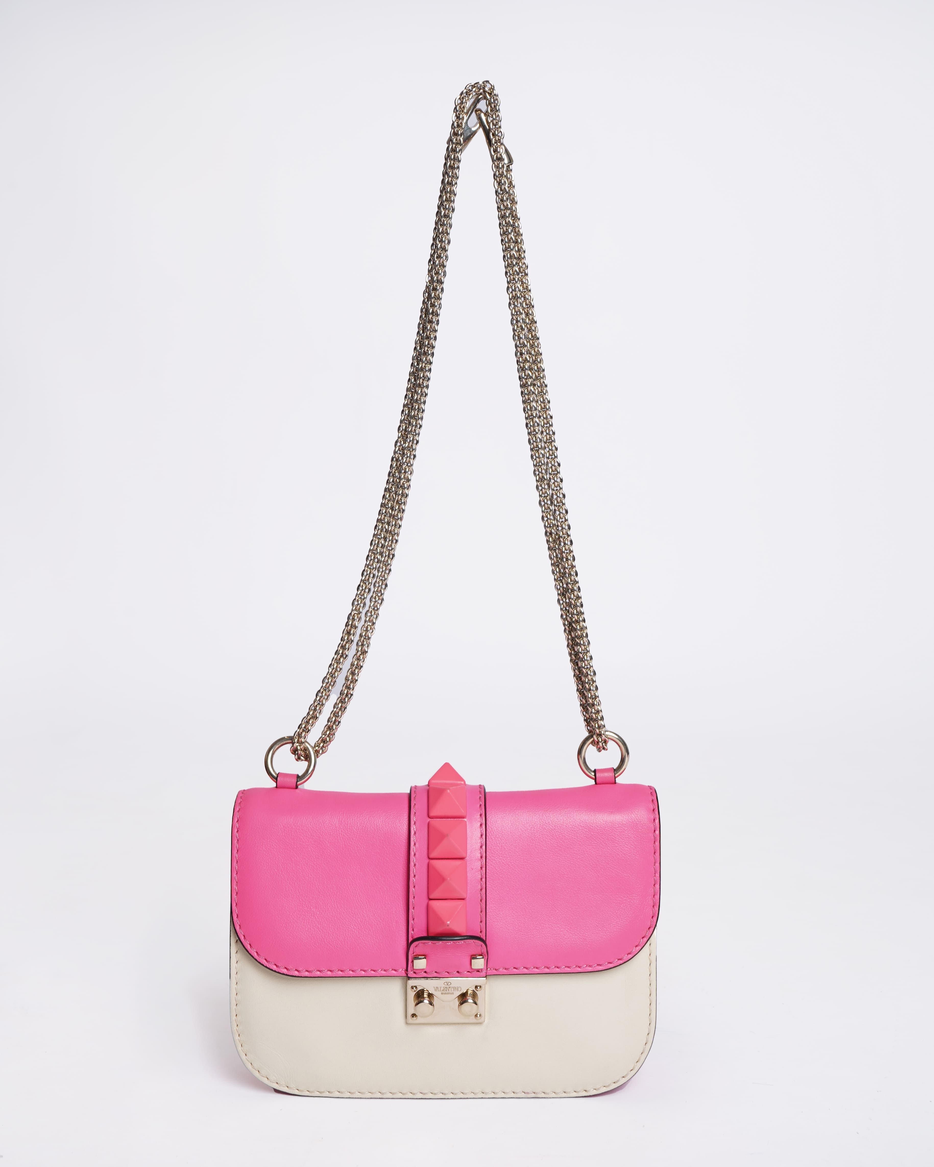 Valentino Rockstud goam lock pink  shoulder Bag