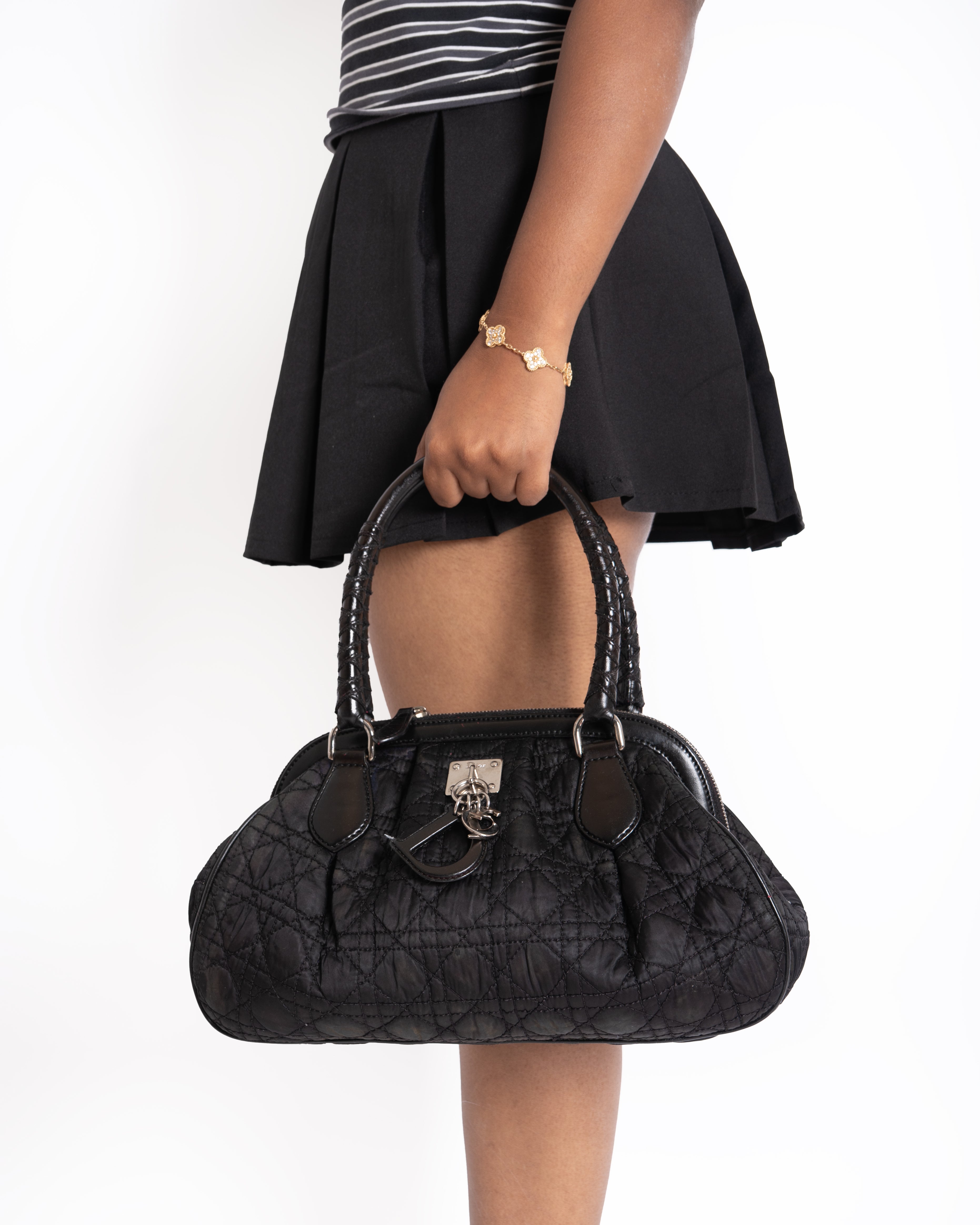 Christian Dior  Satin Cannage Charming Doctors Bag Black