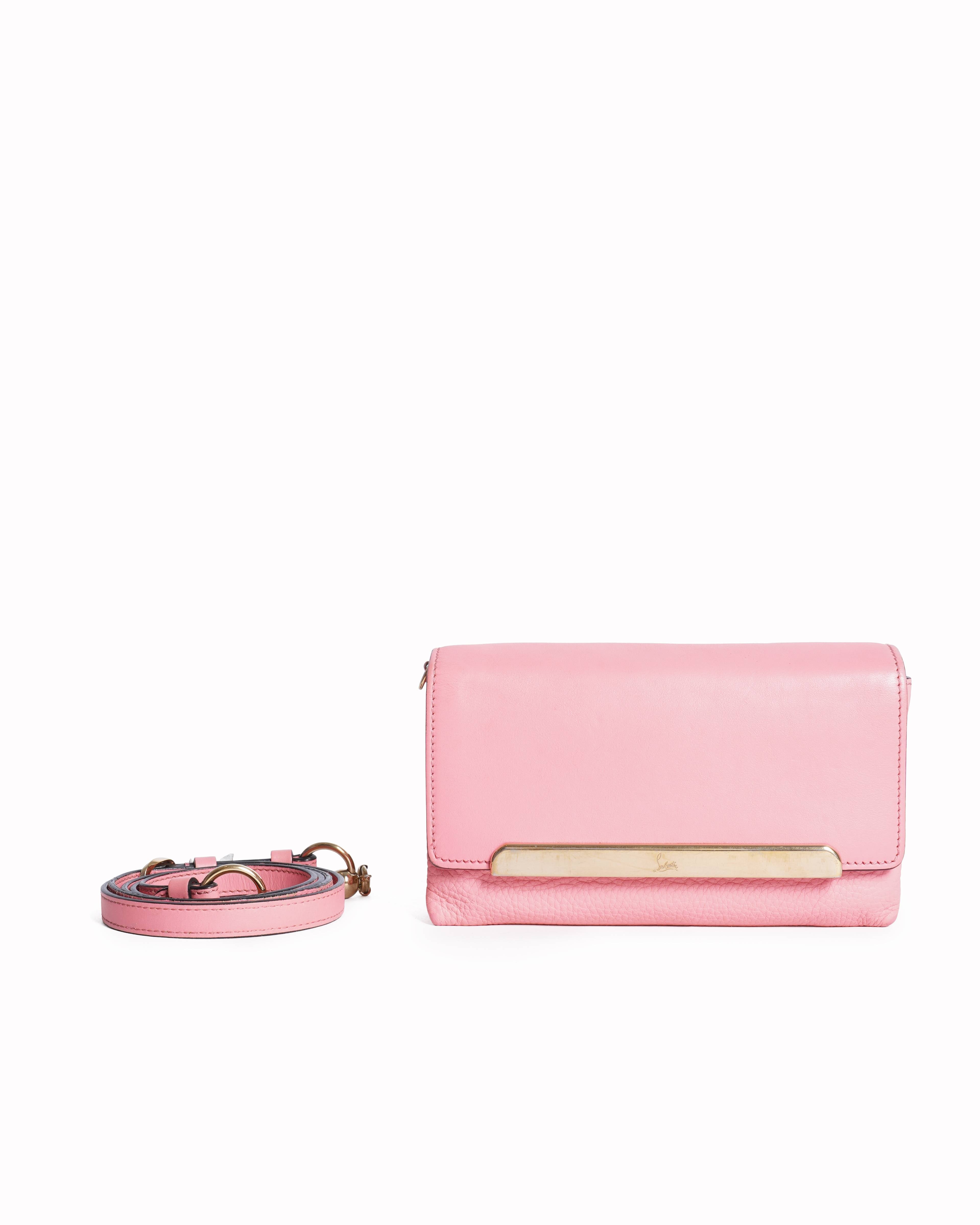 Christian louboutin rouge leather pink crossbody bag