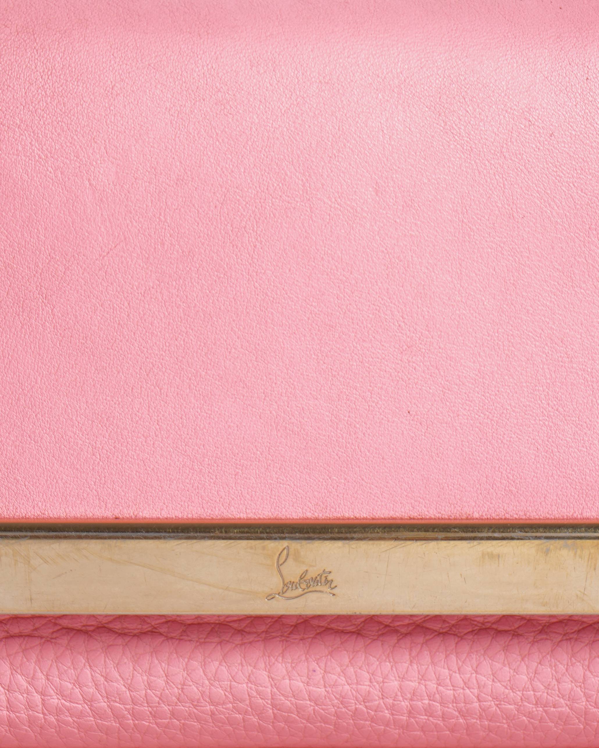 Christian louboutin rouge leather pink crossbody bag