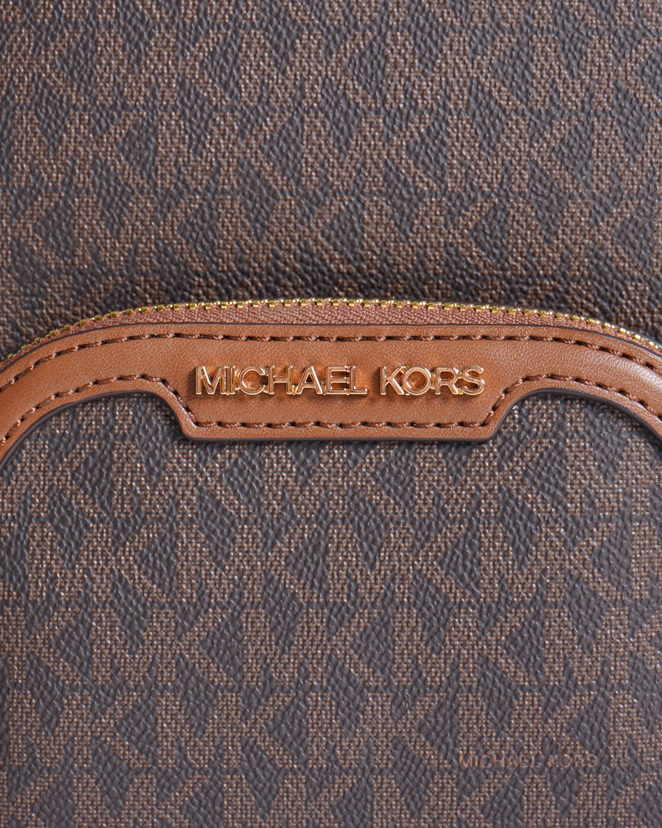New Michael Kors 
Jaycee Medium MK Signature Logo Backpack Luggage Brown