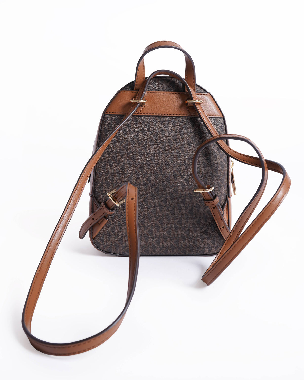 New Michael Kors Jaycee Medium MK Signature Logo Backpacks Luggage Brown