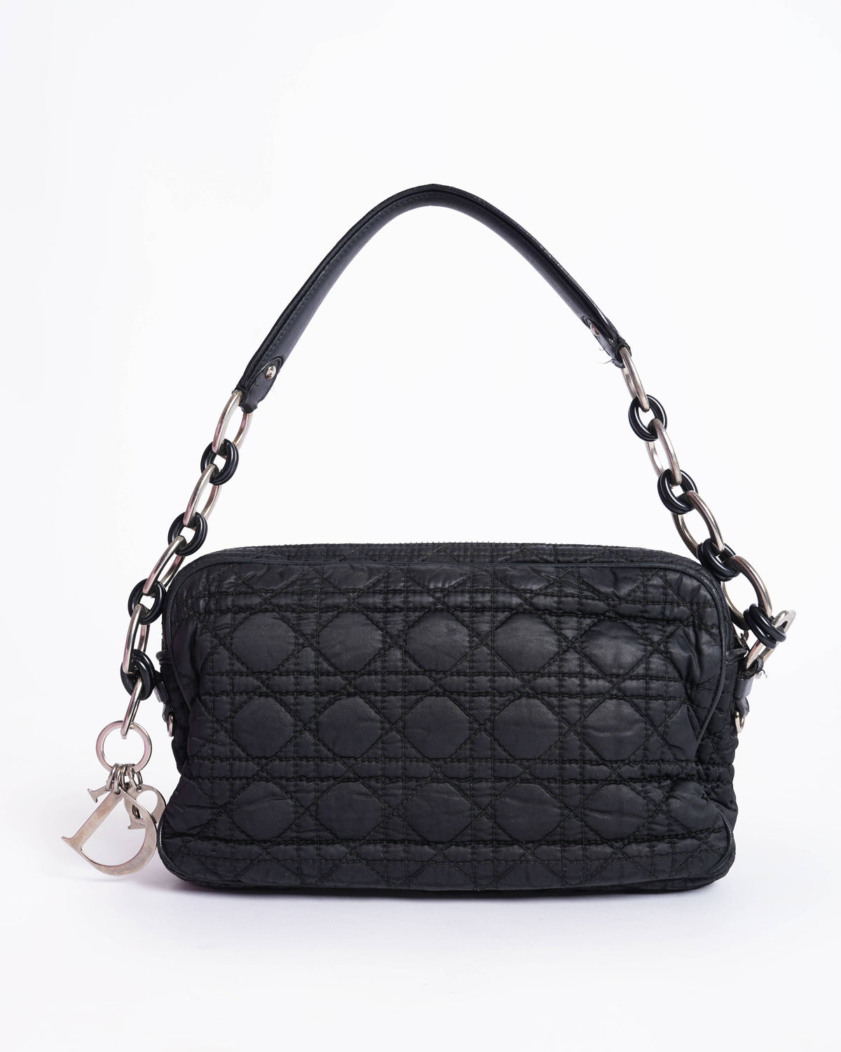 Vintage Christian Dior cannage chaining nylon shoulder bag