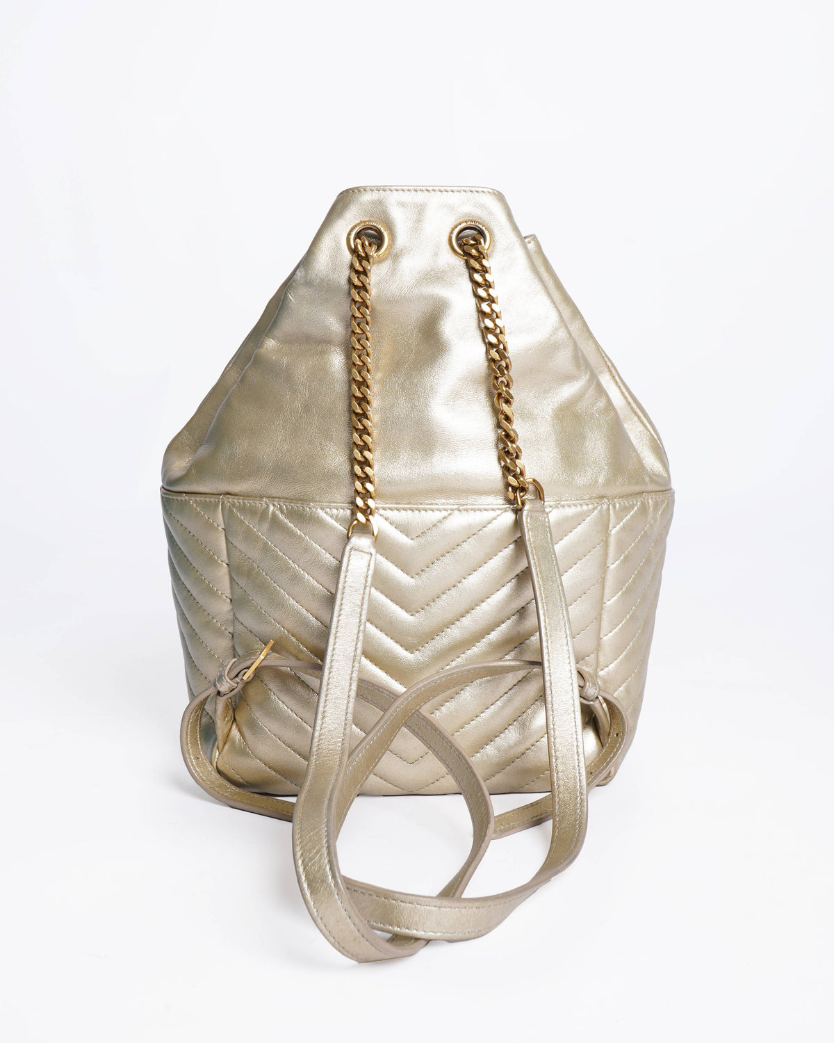 Saint Laurent joe backpack in metallic lambskin leather