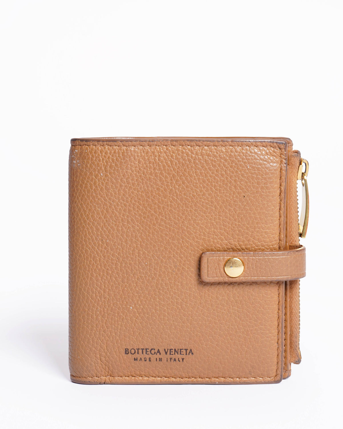 Bottega Veneta Grained Leather Brown Bifold Wallet
