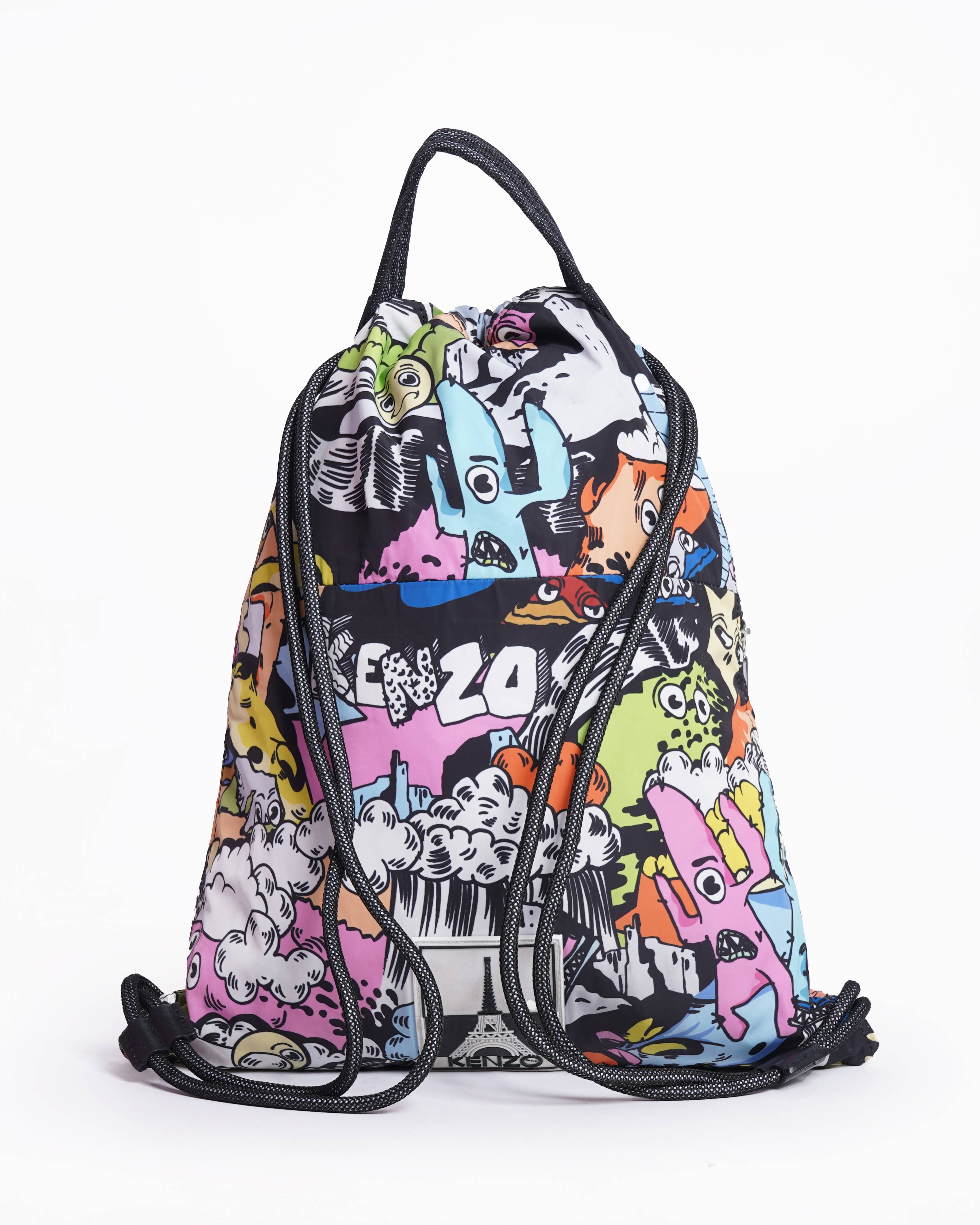Kenzo Cartoon Printed Sac Bag In Multocolor