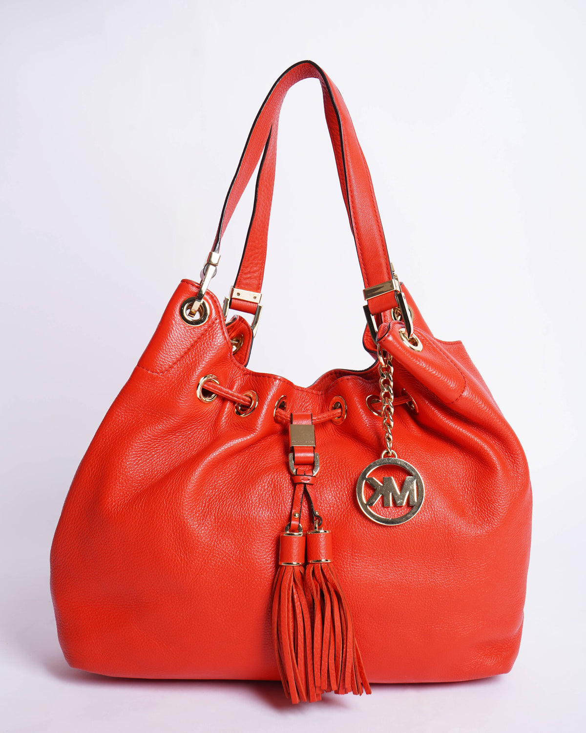 Michael Kors Orange Camden Drawstring Shoulder Bag