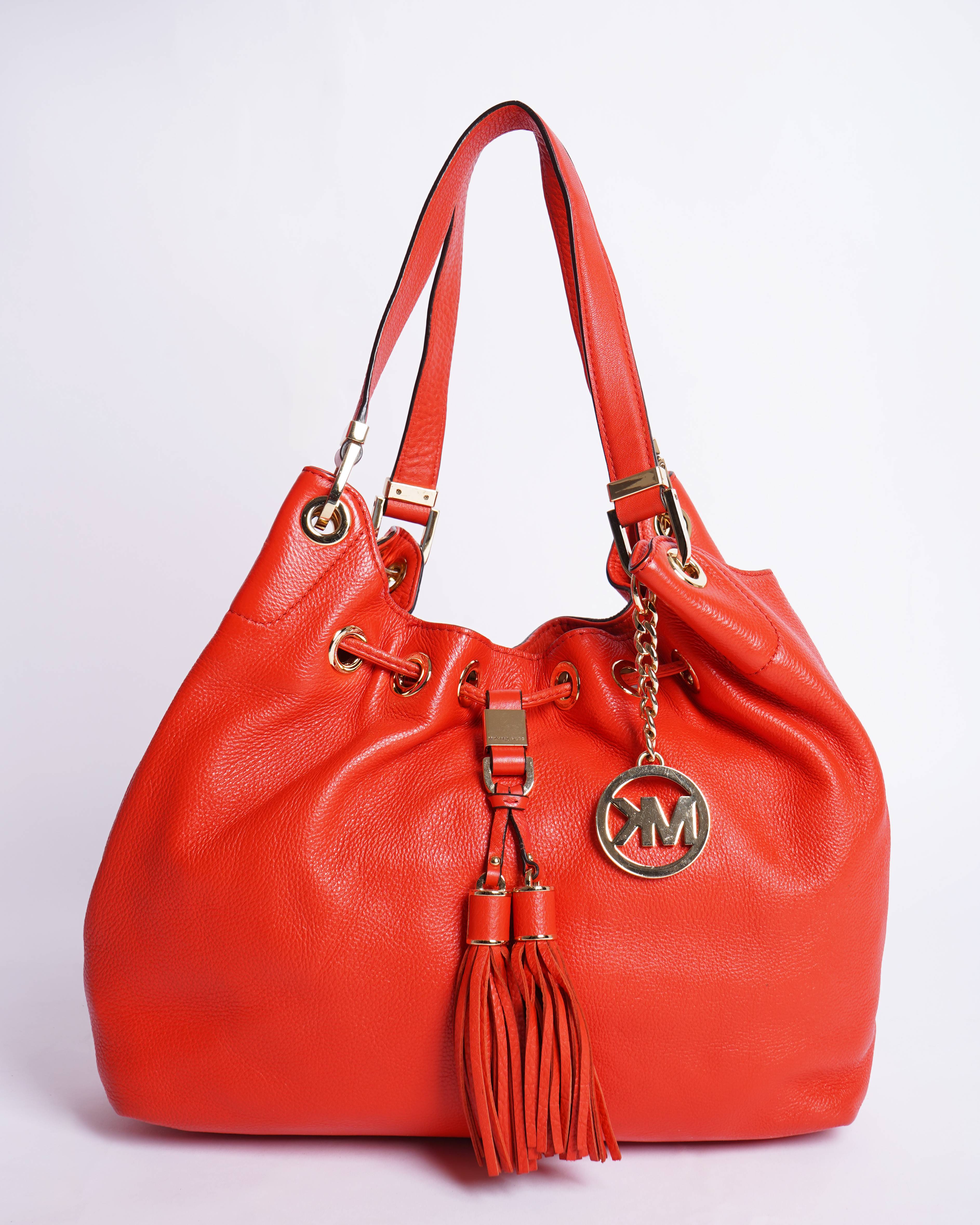Michael Kors Orange Camden Drawstring Shoulder Bag