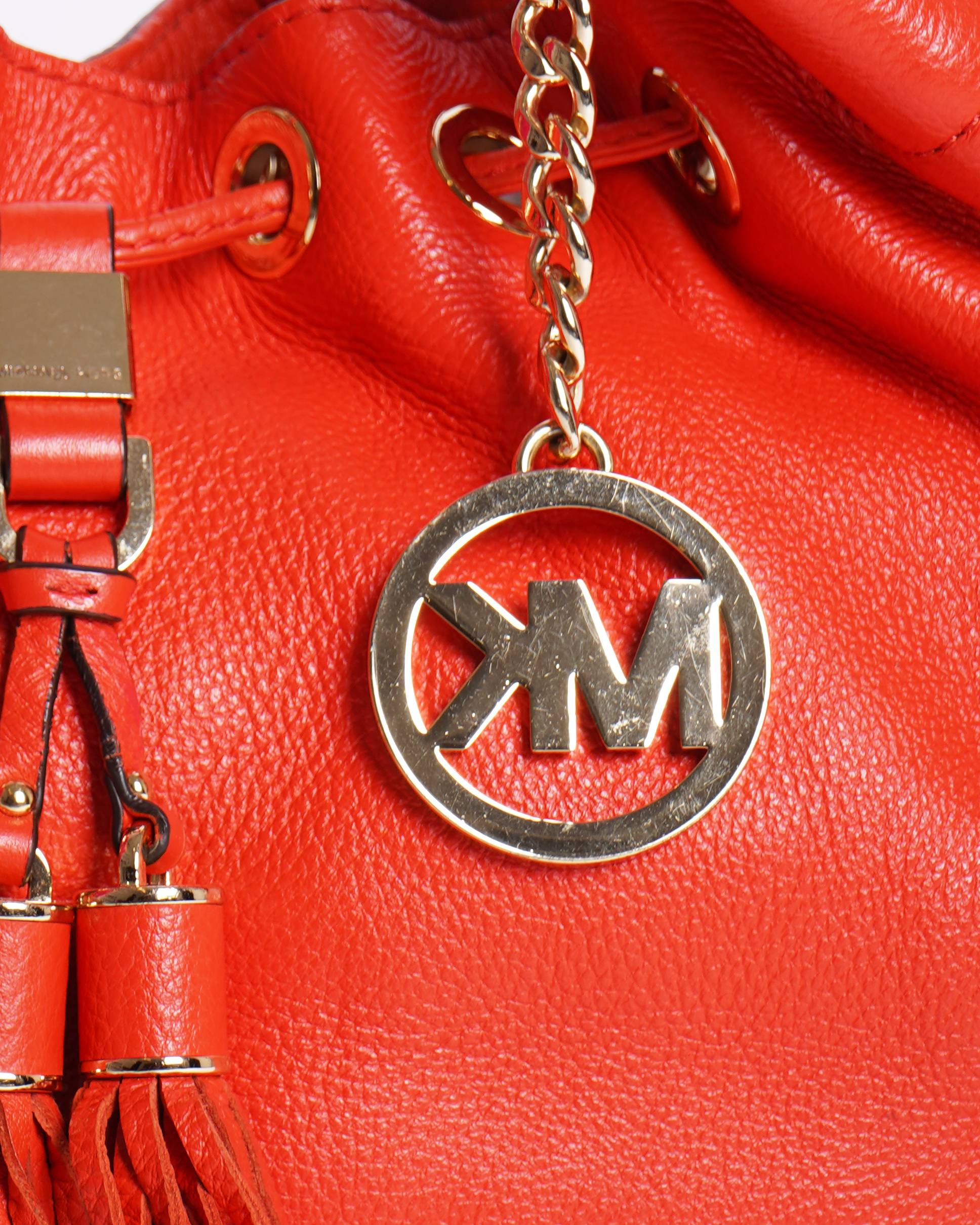 Michael Kors Orange Camden Drawstring Shoulder Bag