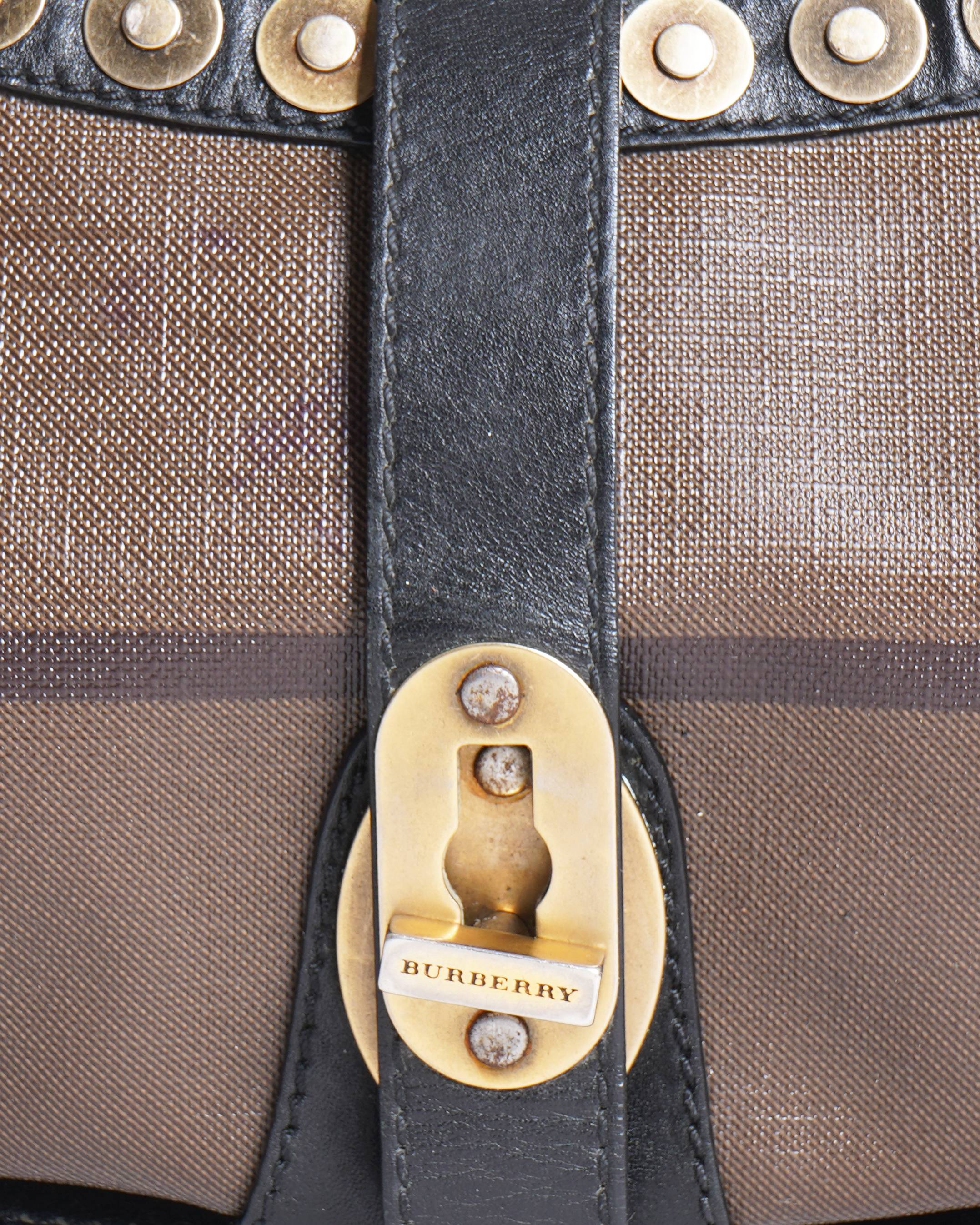 Burberry vintage Smoked Check Studded shoulder bag