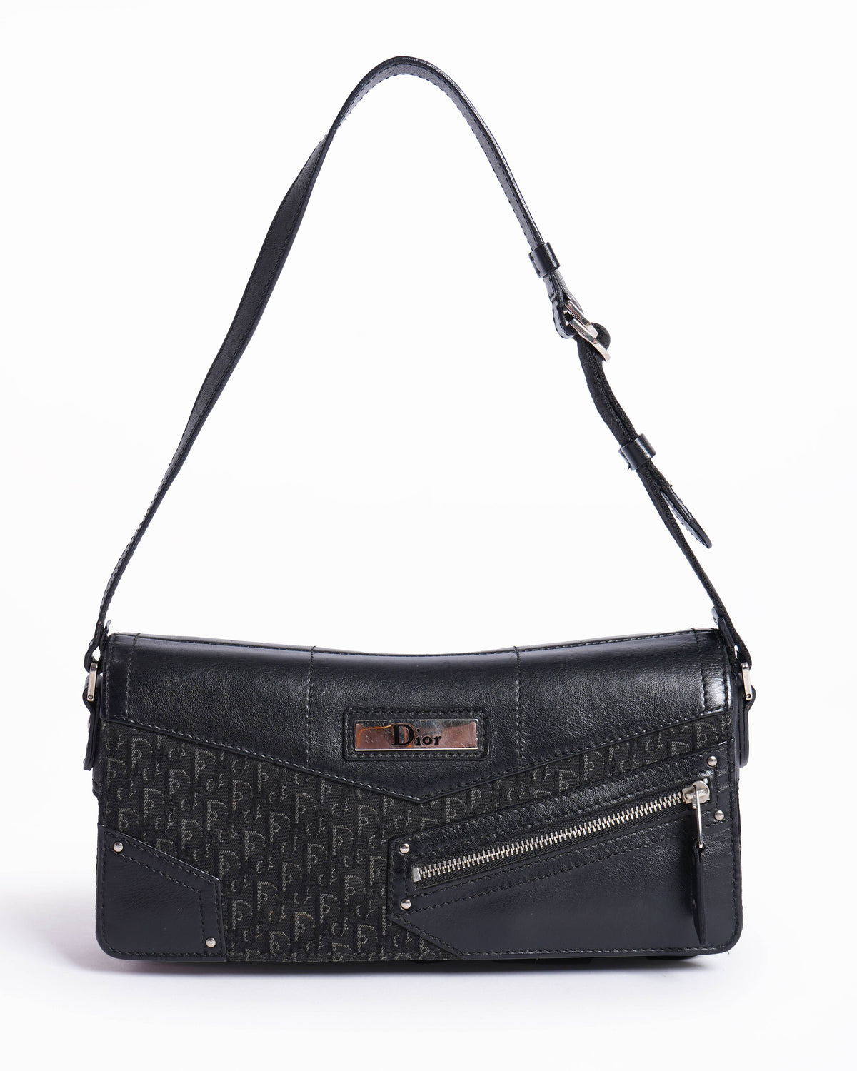 Vintage Christian Dior Street Chic Black Shoulder Bag