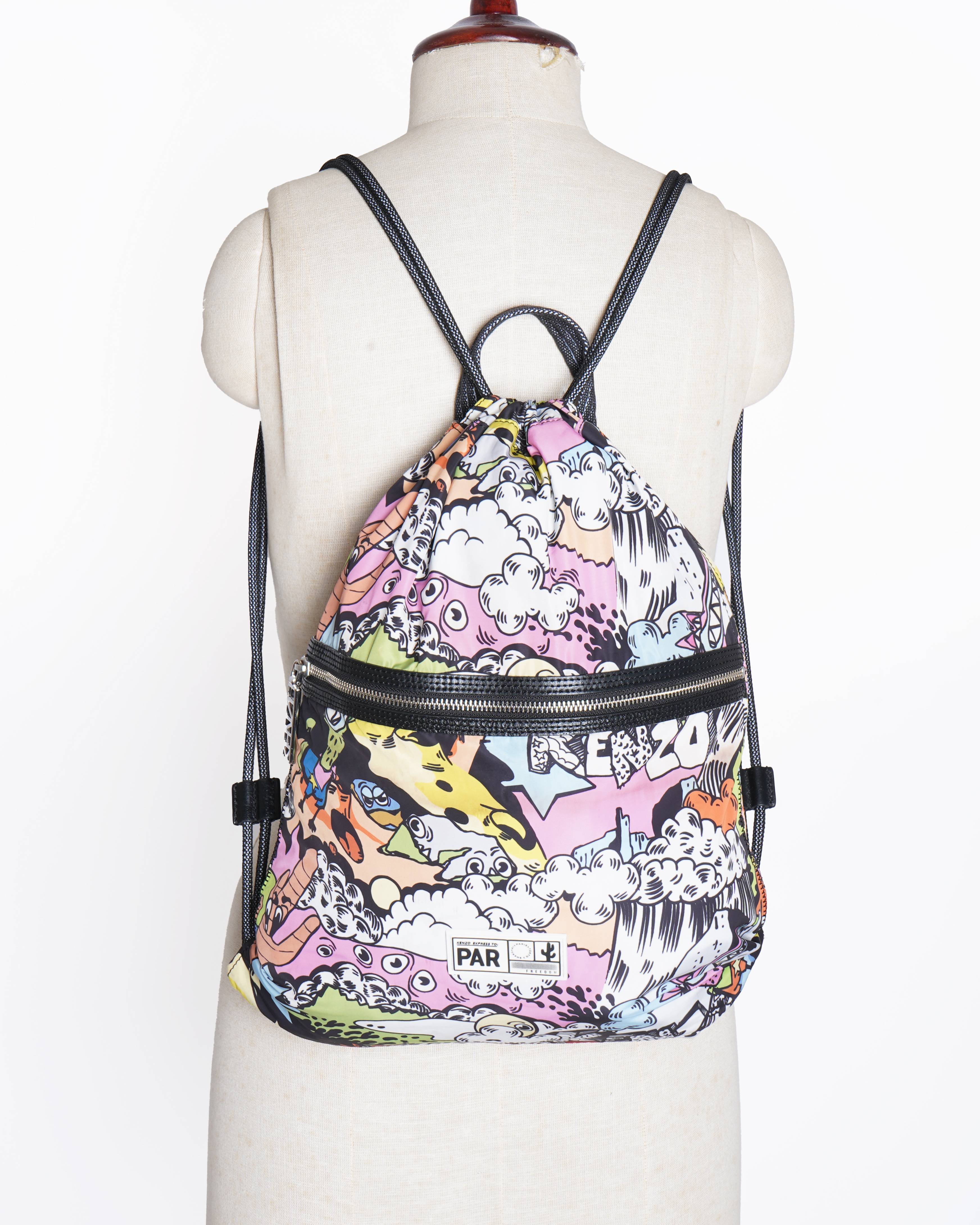 Kenzo Cartoon Printed Sac Bag In Multocolor