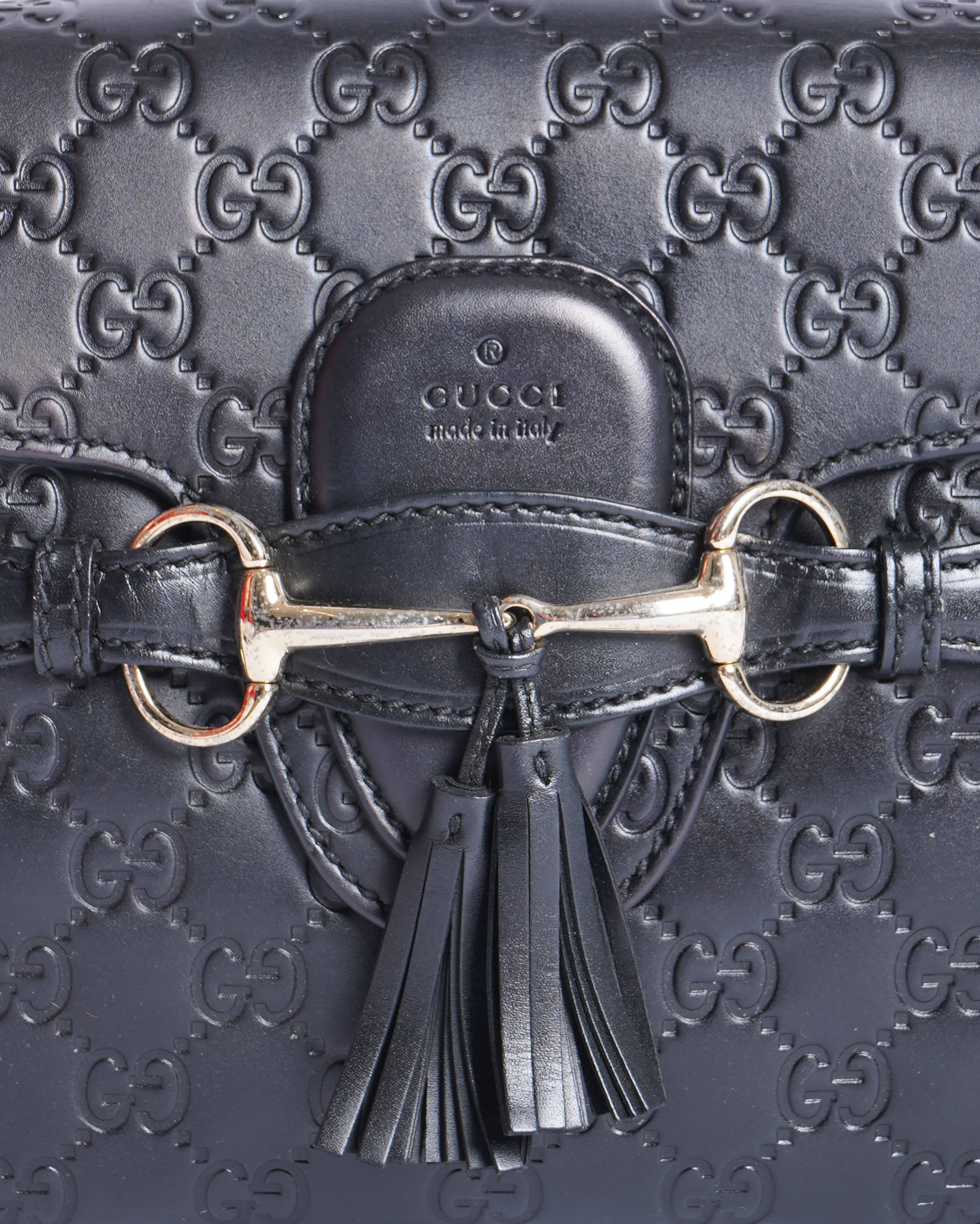 Gucci Black Guccissima Emily Shoulder Bag
