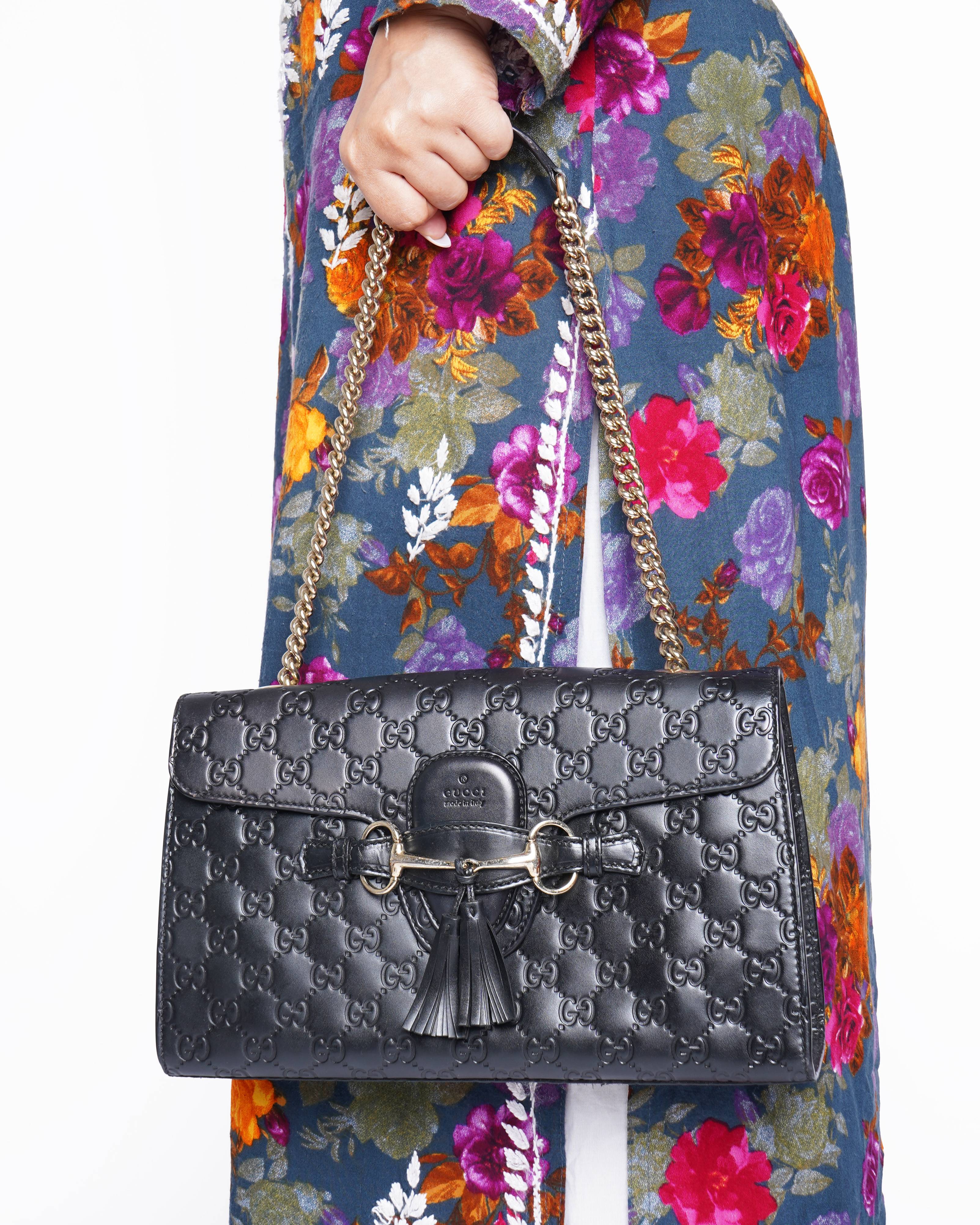 Gucci Black Guccissima Emily Shoulder Bag