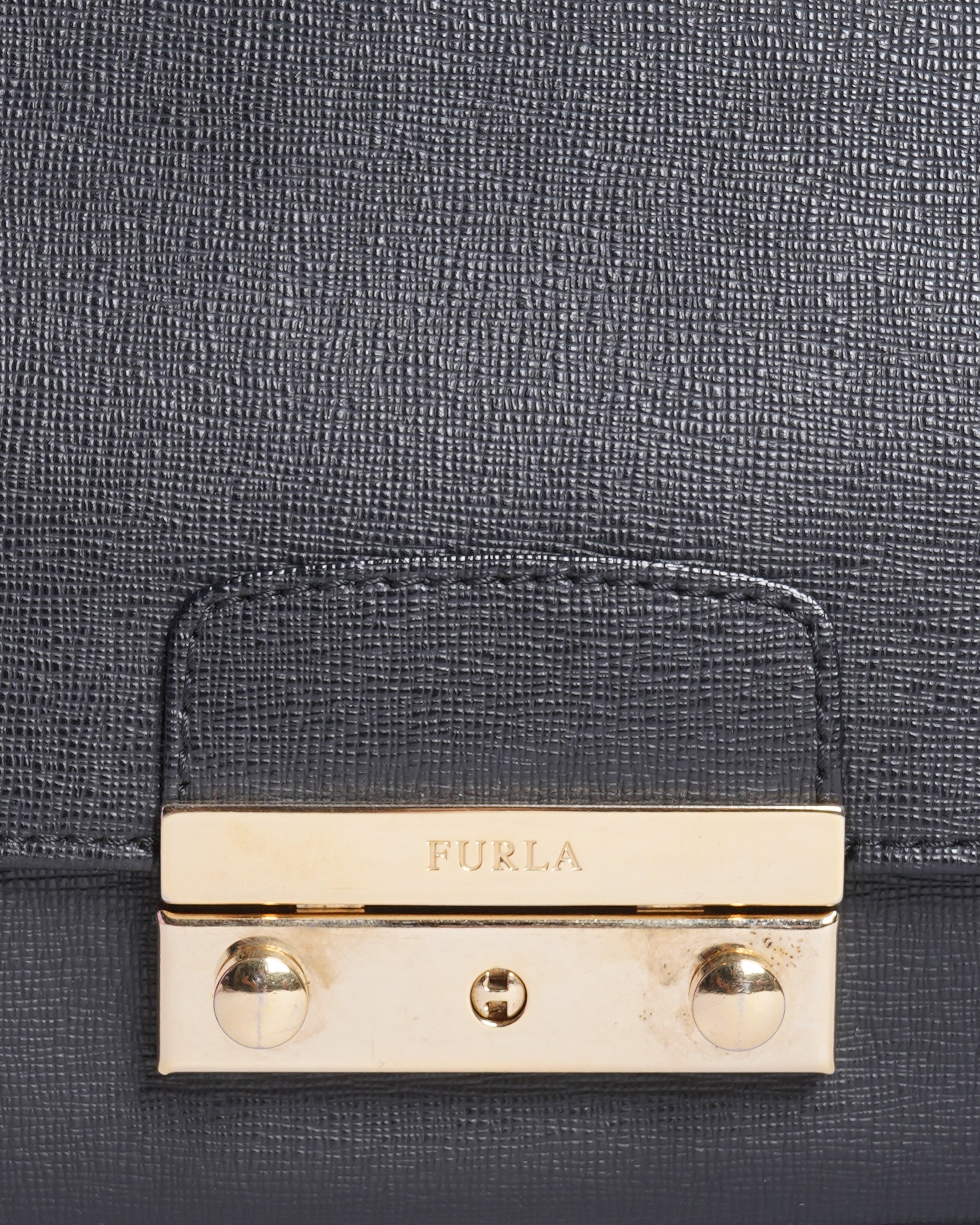 Furla Black Leather Julia Chain Shoulder Bag