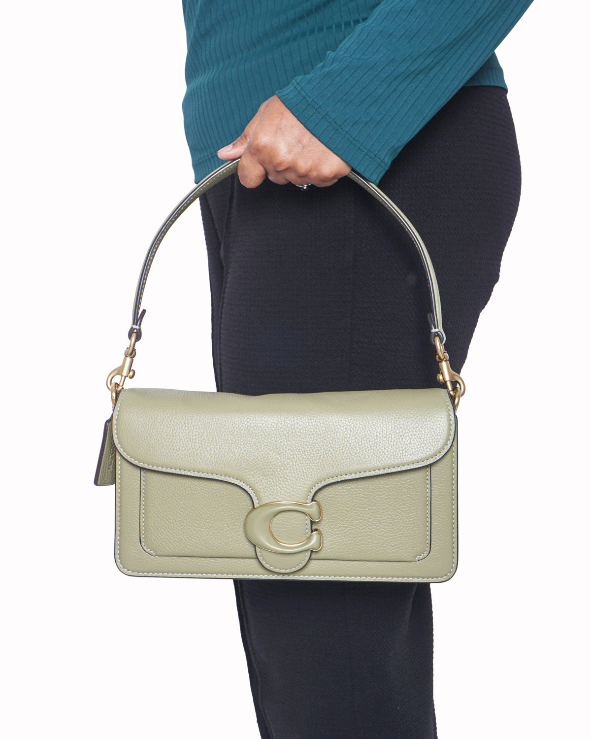 Coach Tabby Leather Shoulder Bag in Moss Green