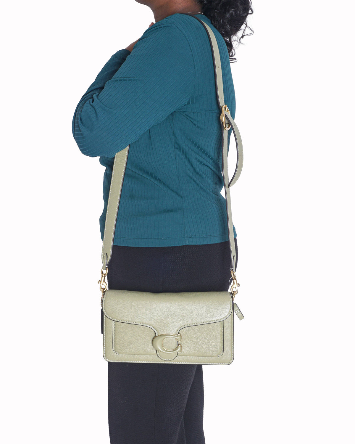 Coach Tabby Leather Shoulder Bag in Moss Green