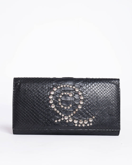 Alexander Mcqueen Clutch Bag In Python Embossed Leather