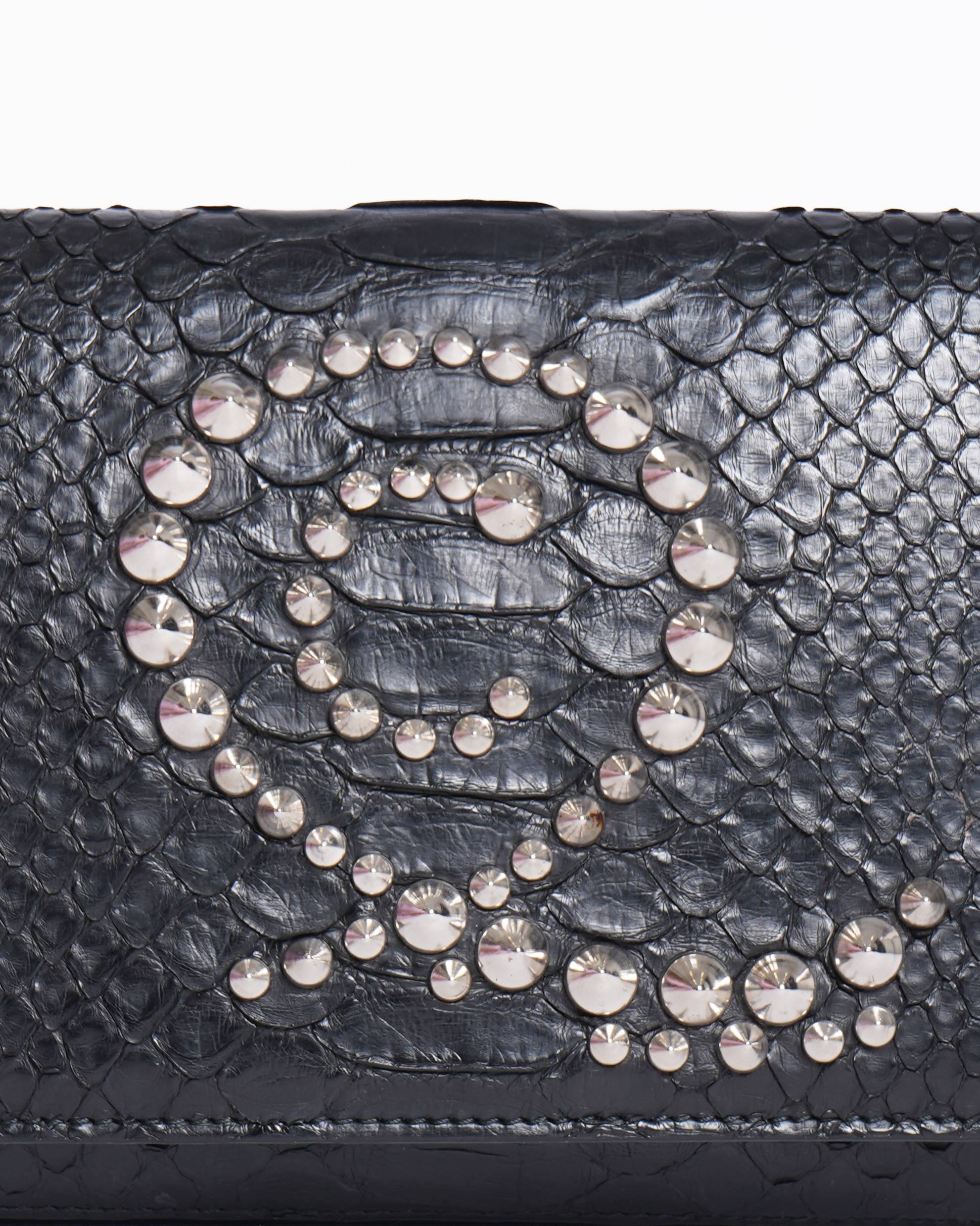 Alexander Mcqueen Clutch Bag In Python Embossed Leather
