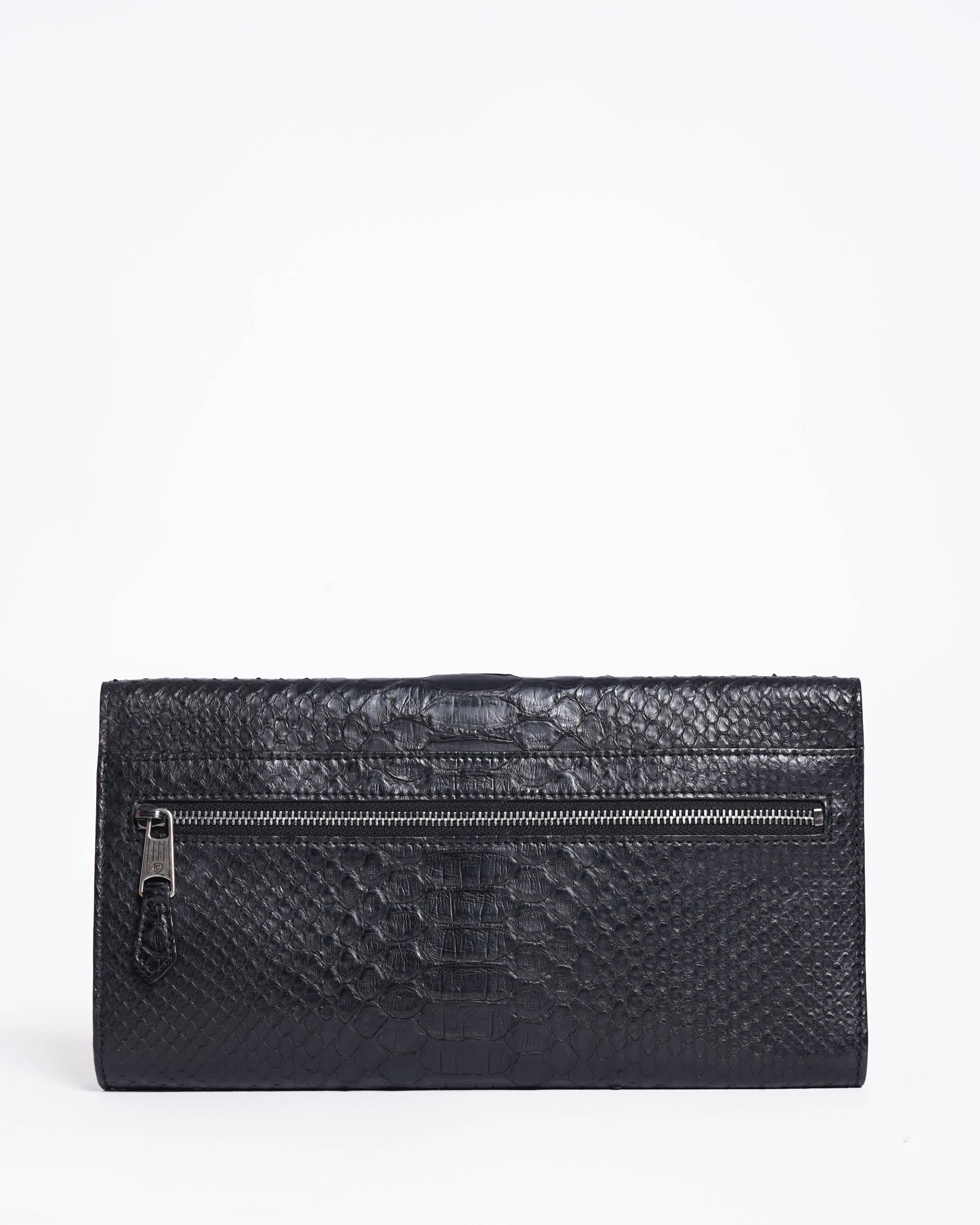 Alexander Mcqueen Clutch Bag In Python Embossed Leather