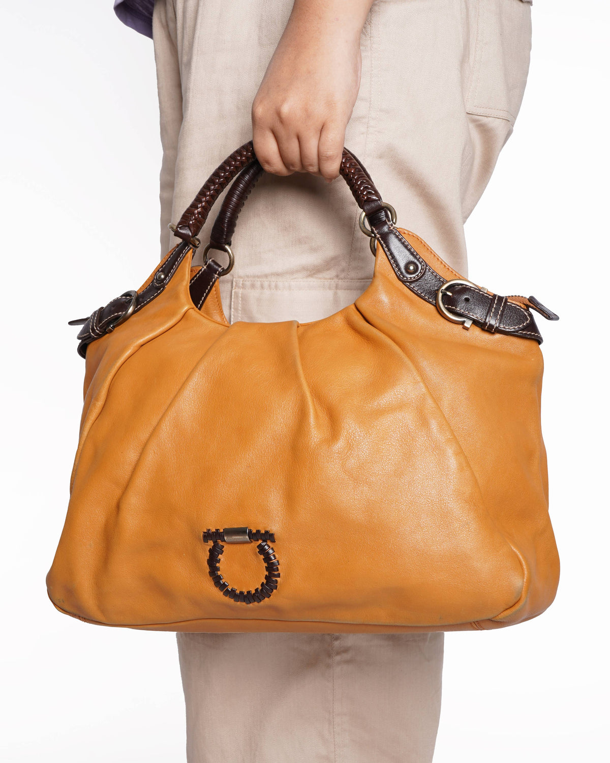 Salvatore Ferragamo Gancini Lucchetto Hobo Bag